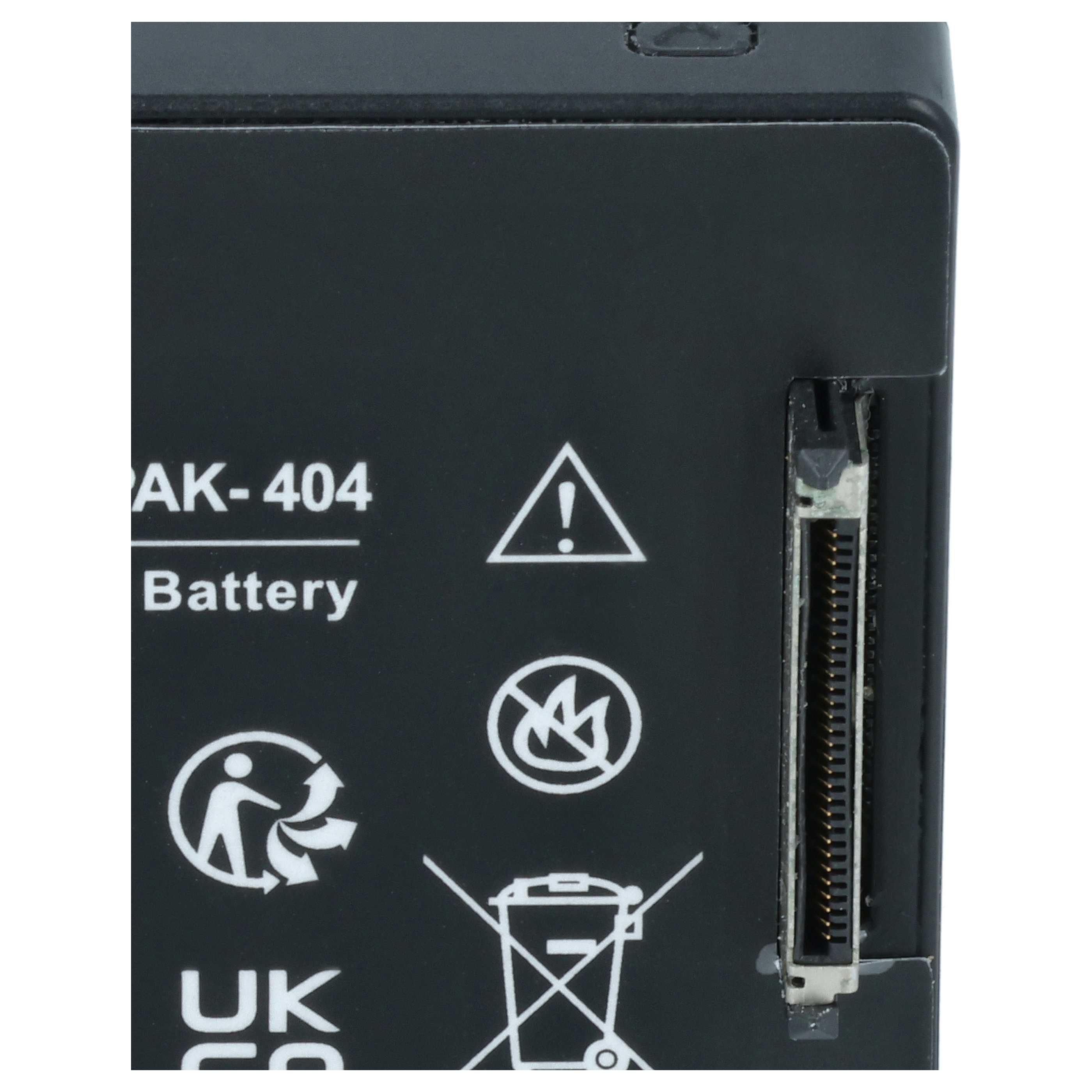 Videokamera-Akku (2 Stück) als Ersatz für GoPro ABPAK-404, BacPac 3661-093 für GoPro - 1240mAh 3,8V Li-Polymer