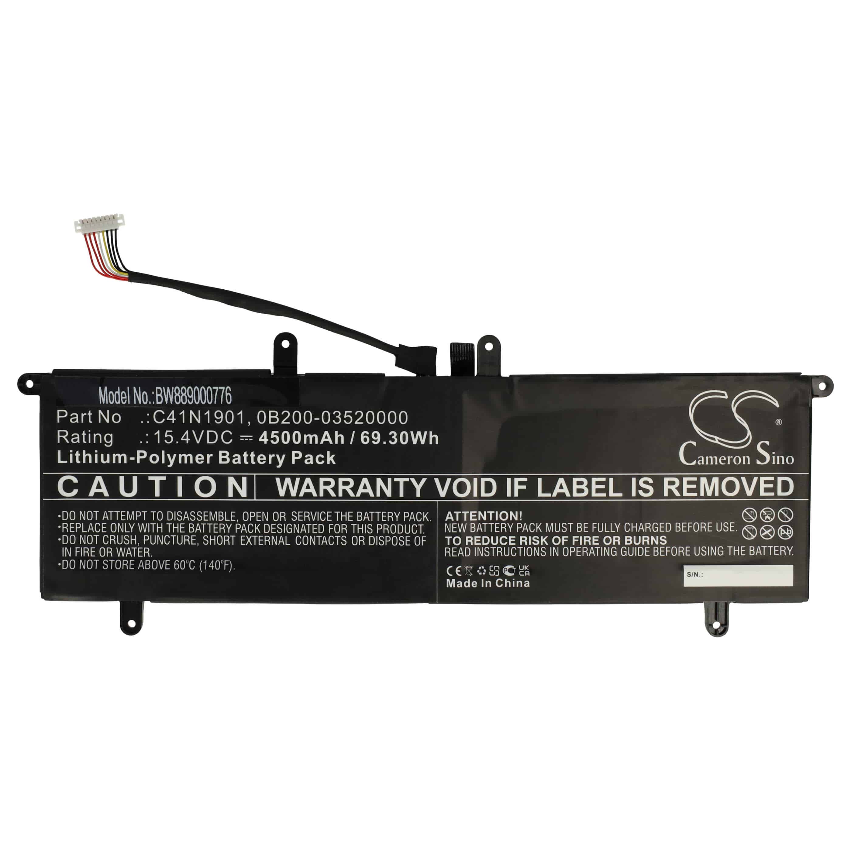 Akumulator do laptopa zamiennik Asus 0B200-03520000, 0B200-03520100, C41N1901 - 4500 mAh 15,4 V LiPo