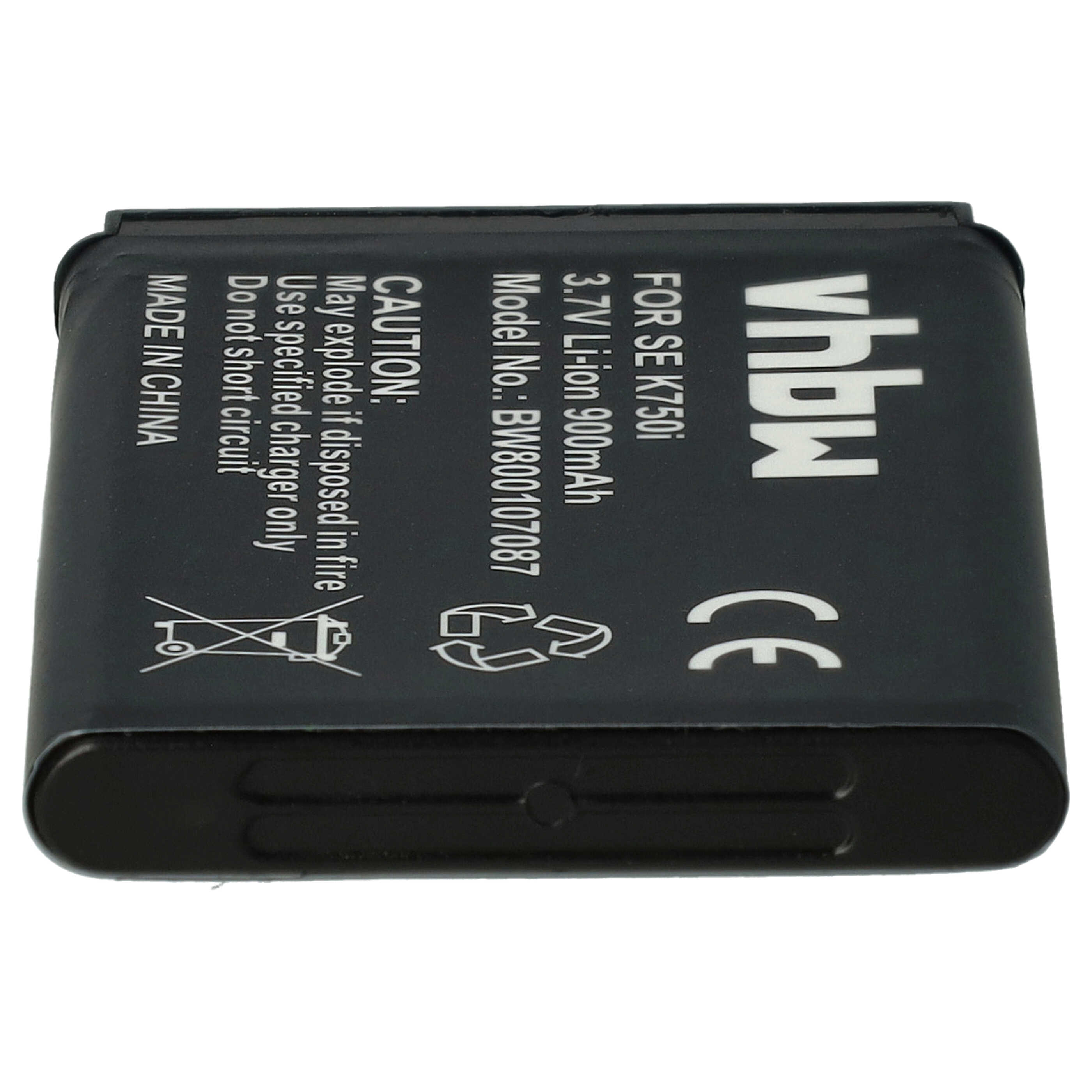 Batterie remplace Sony-Ericsson BST-37 pour téléphone portable - 900mAh, 3,7V, Li-ion