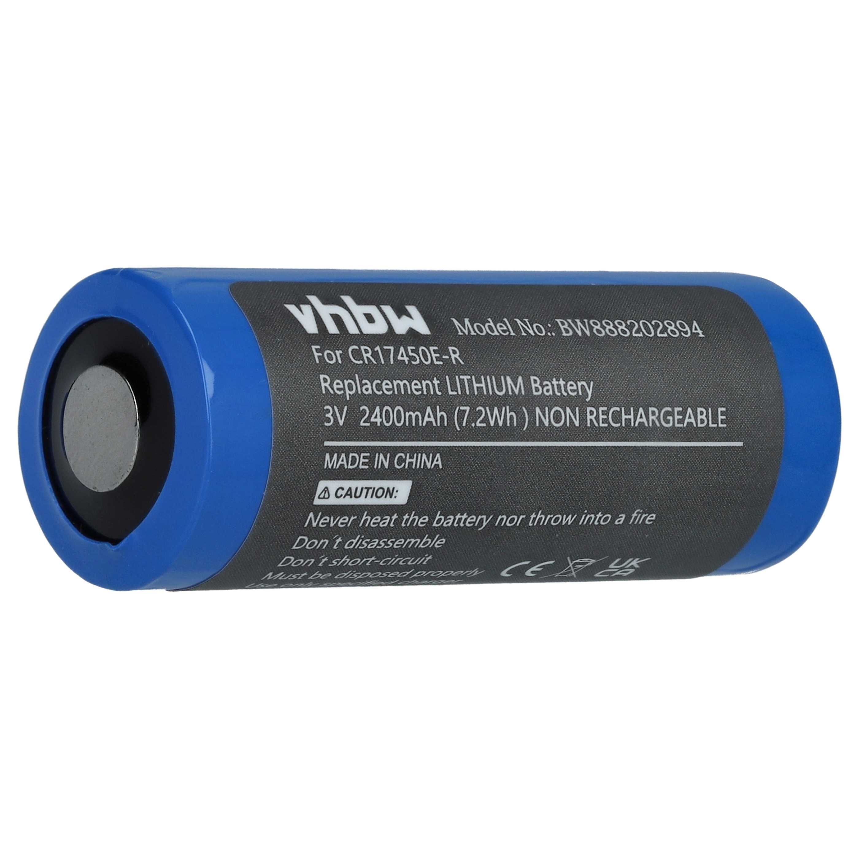 Pile remplace CR17450E-R pour - 2400mAh 3V Li-ion