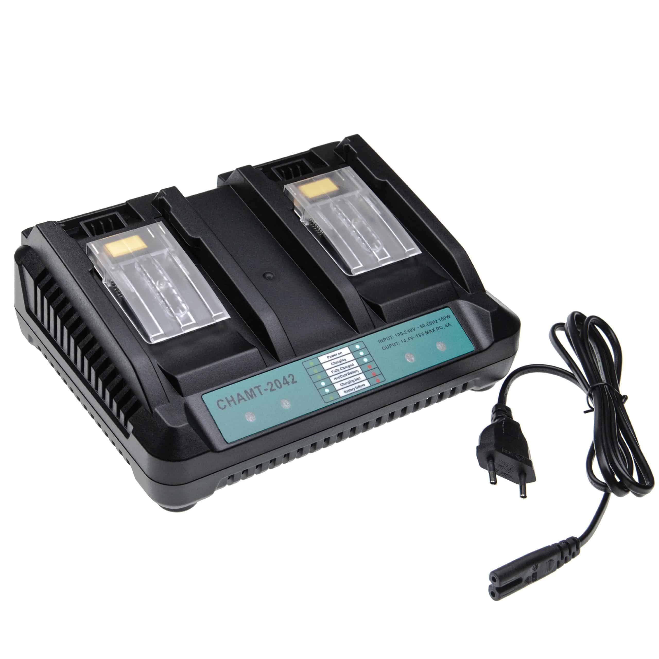 Dual Charger replaces Makita DC18RD for MakitaPower Tool Batteries etc. Li-Ion 14.4 V / 18 V