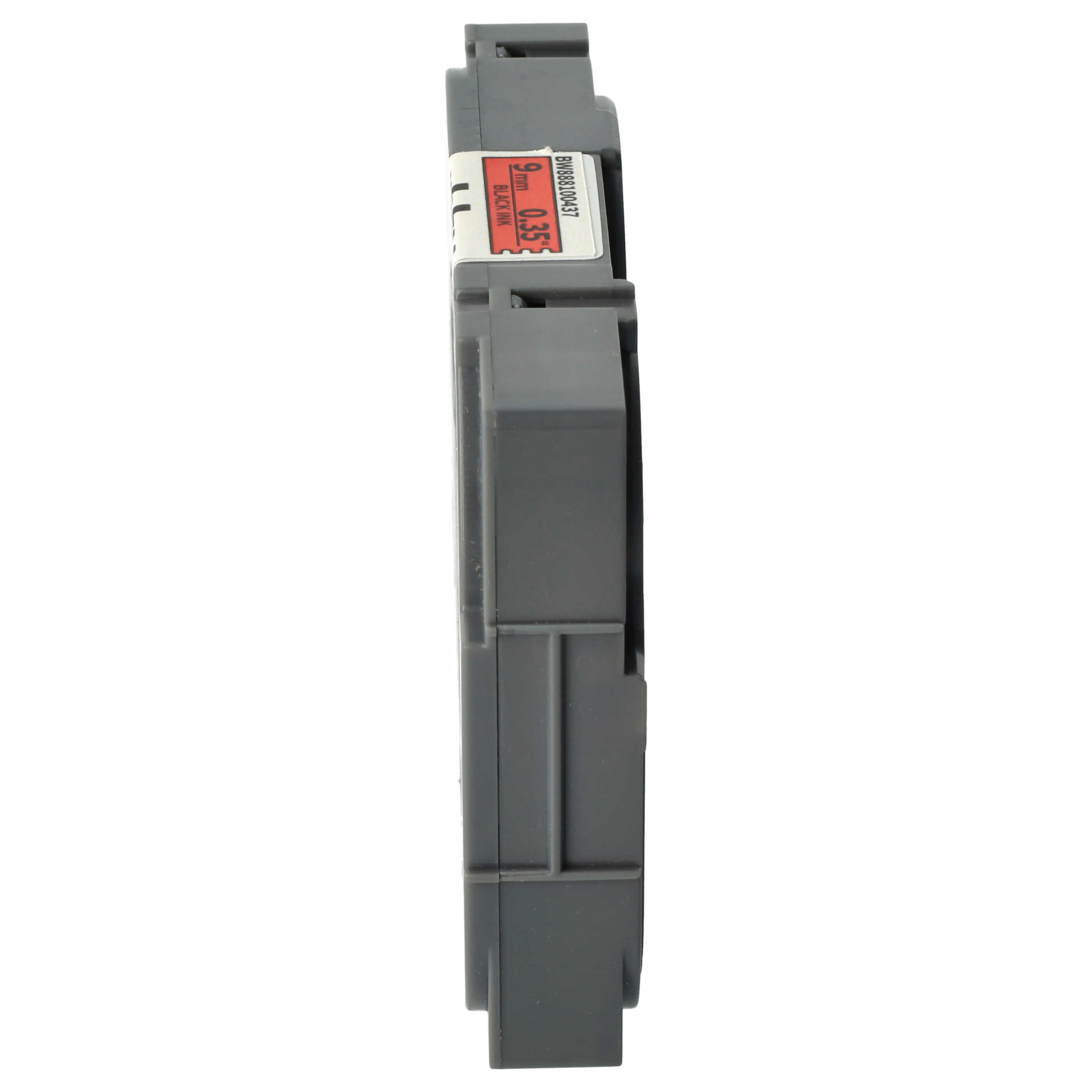 Cassette à ruban remplace Brother TZE-S421 - 9mm lettrage Noir ruban Rouge, extra fort