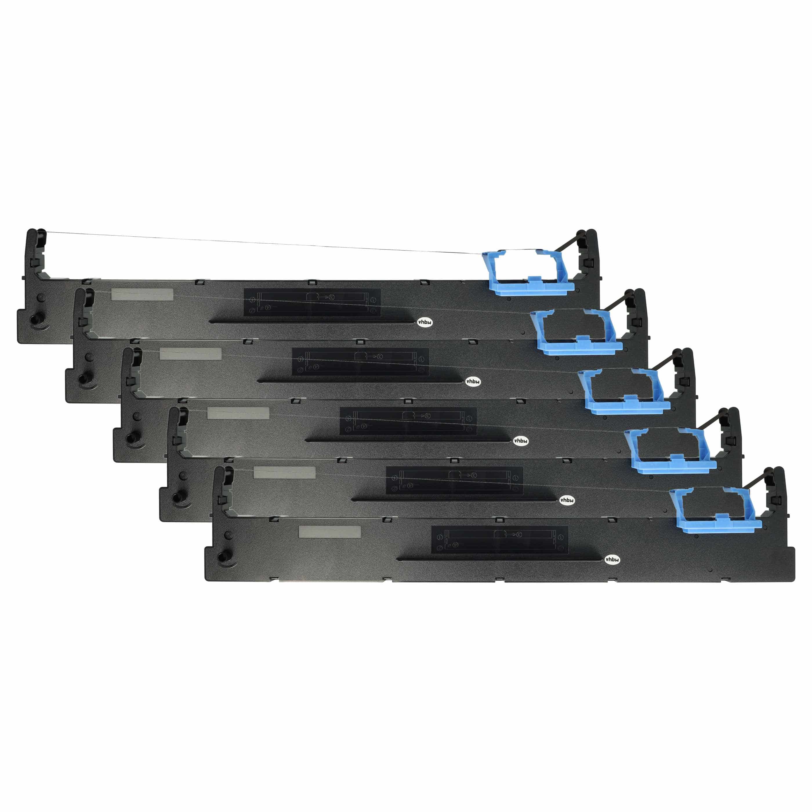 5x Ink Ribbon replaces Tally 099 011, 99 011 for Dot Matrix, Receipt Printer - Black