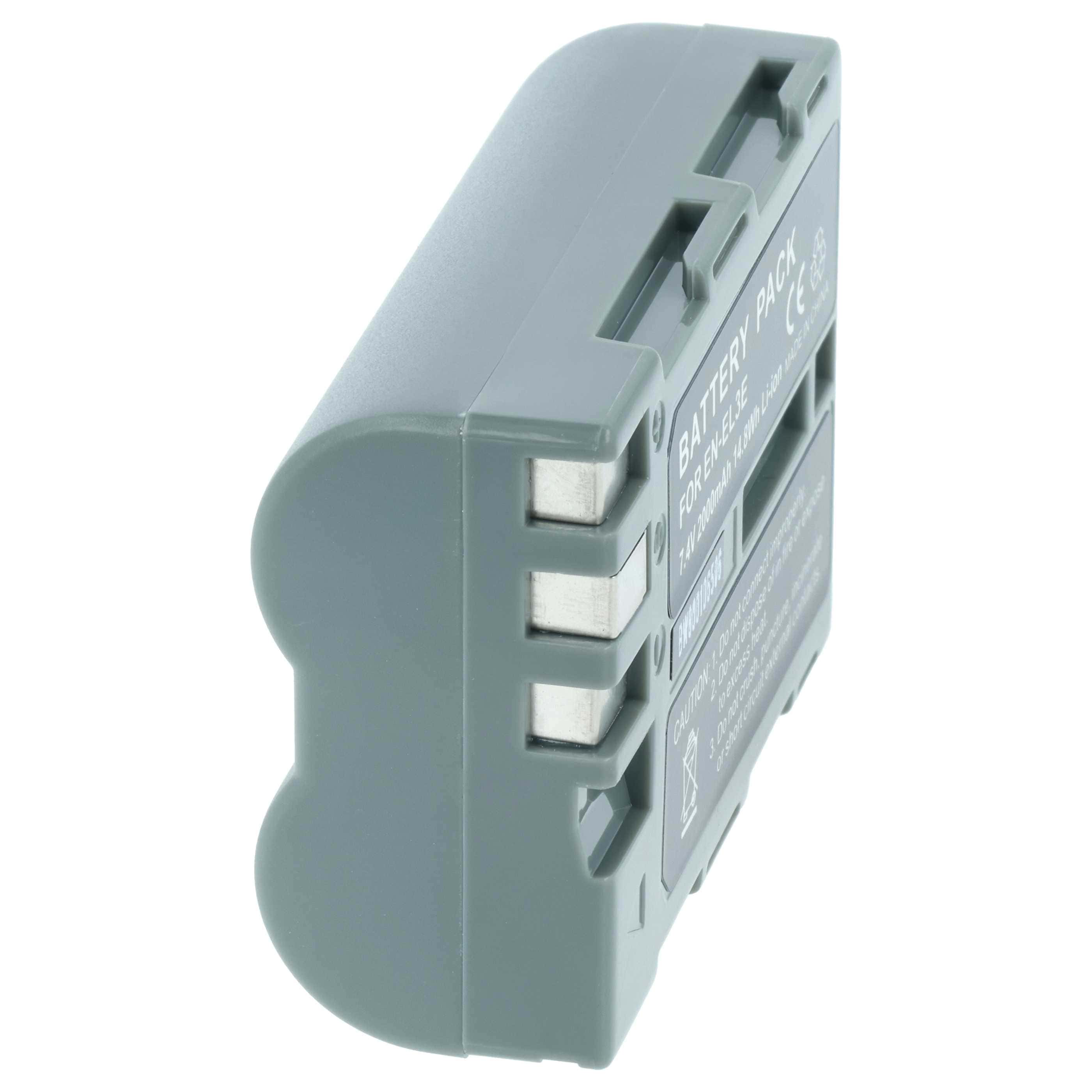 2x Battery replaces Nikon EN-EL3e, EN-EL3, EN-EL3a - 2000mAh, 7.2V, Li-Ion with Info Chip