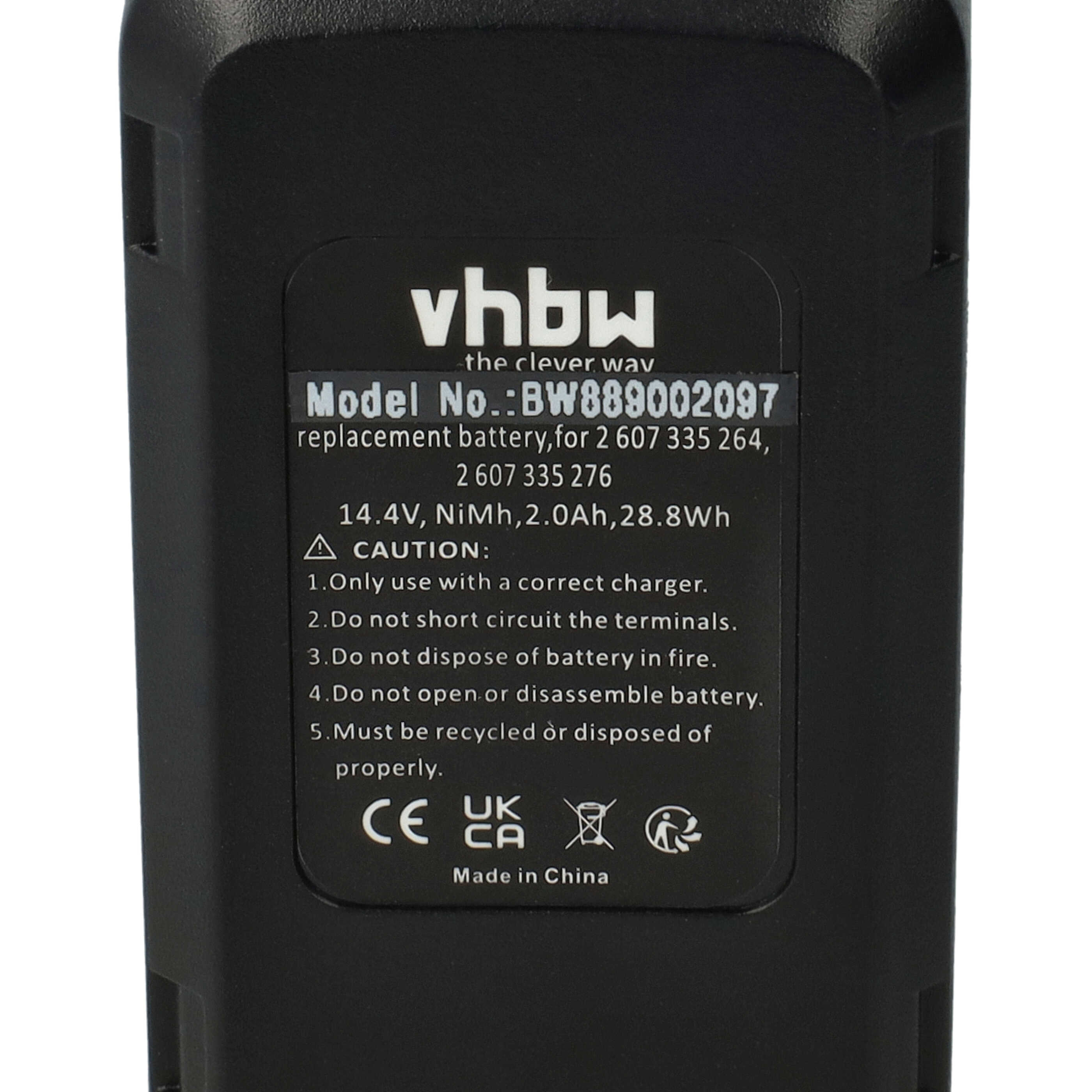 Batteria per attrezzo sostituisce Bosch 2 607 335 210, 2 607 335 246, 2 607 335 160 - 2000 mAh, 14,4 V, NiMH