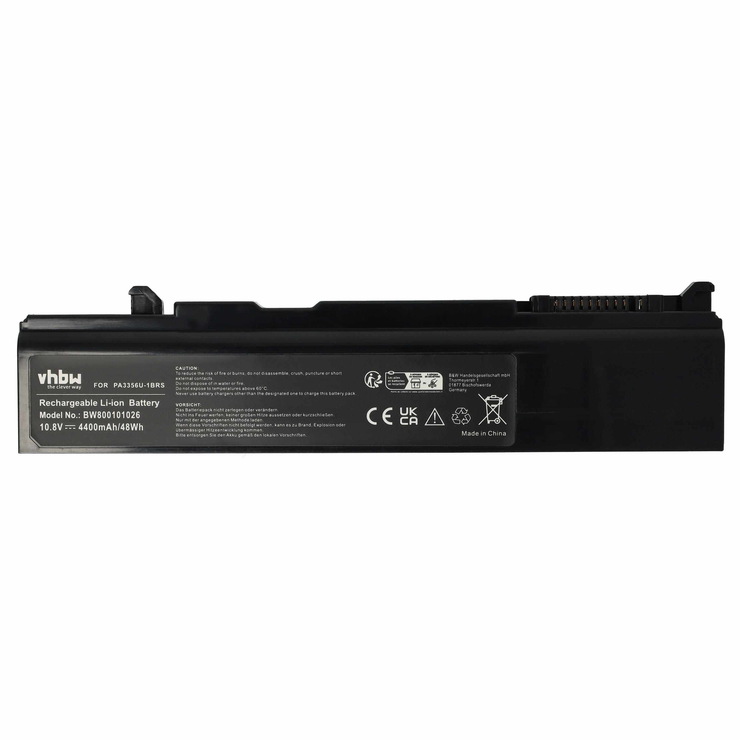 Akumulator do laptopa zamiennik Toshiba PA3356U-1BRS, A9-S9020V, PA3356U-1BAS - 4400 mAh 10,8 V Li-Ion, czarny