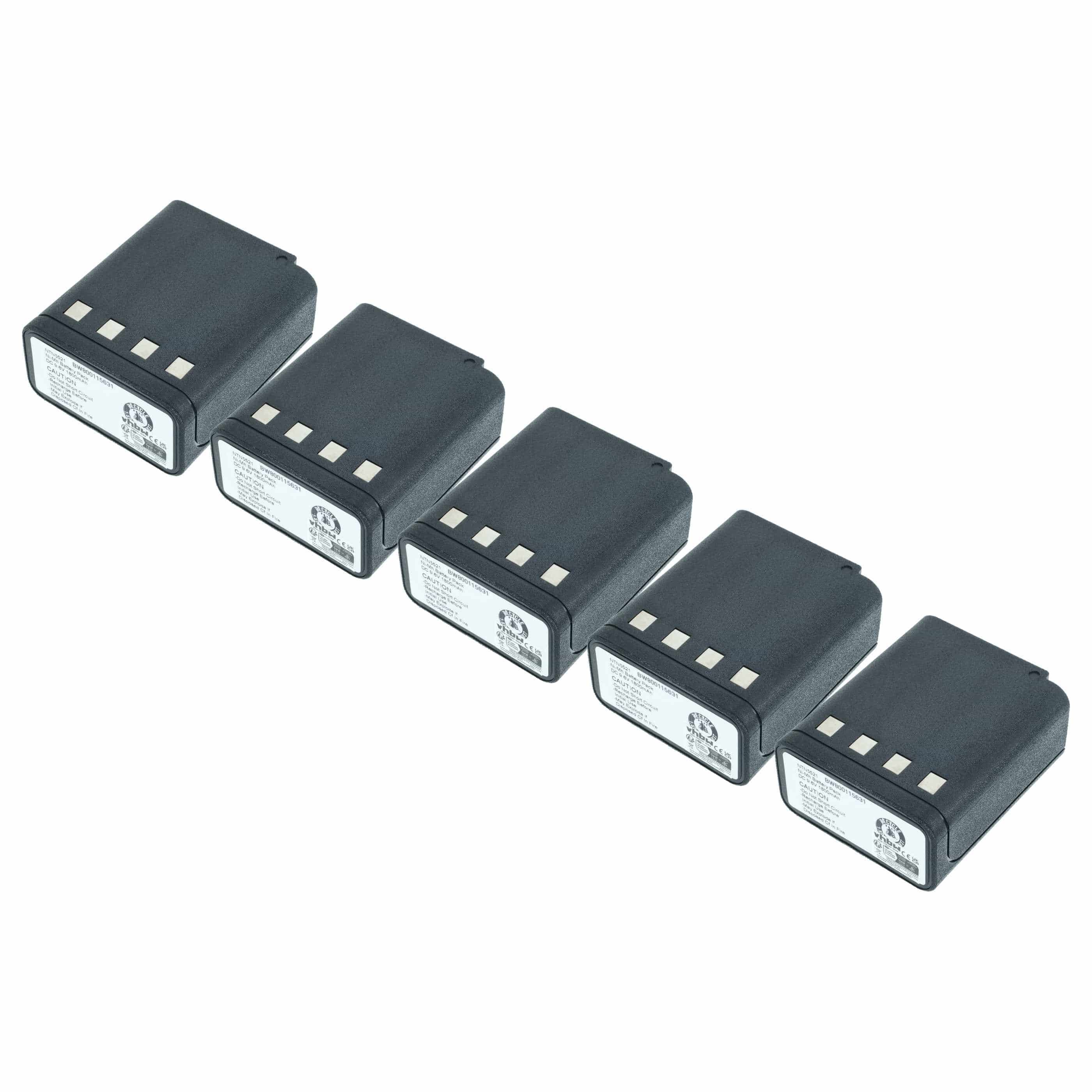 Radio 5x Battery replaces Bullard BU32H1-A, BNH-5447TIC - 1800 mAh 9.6 V NiMH