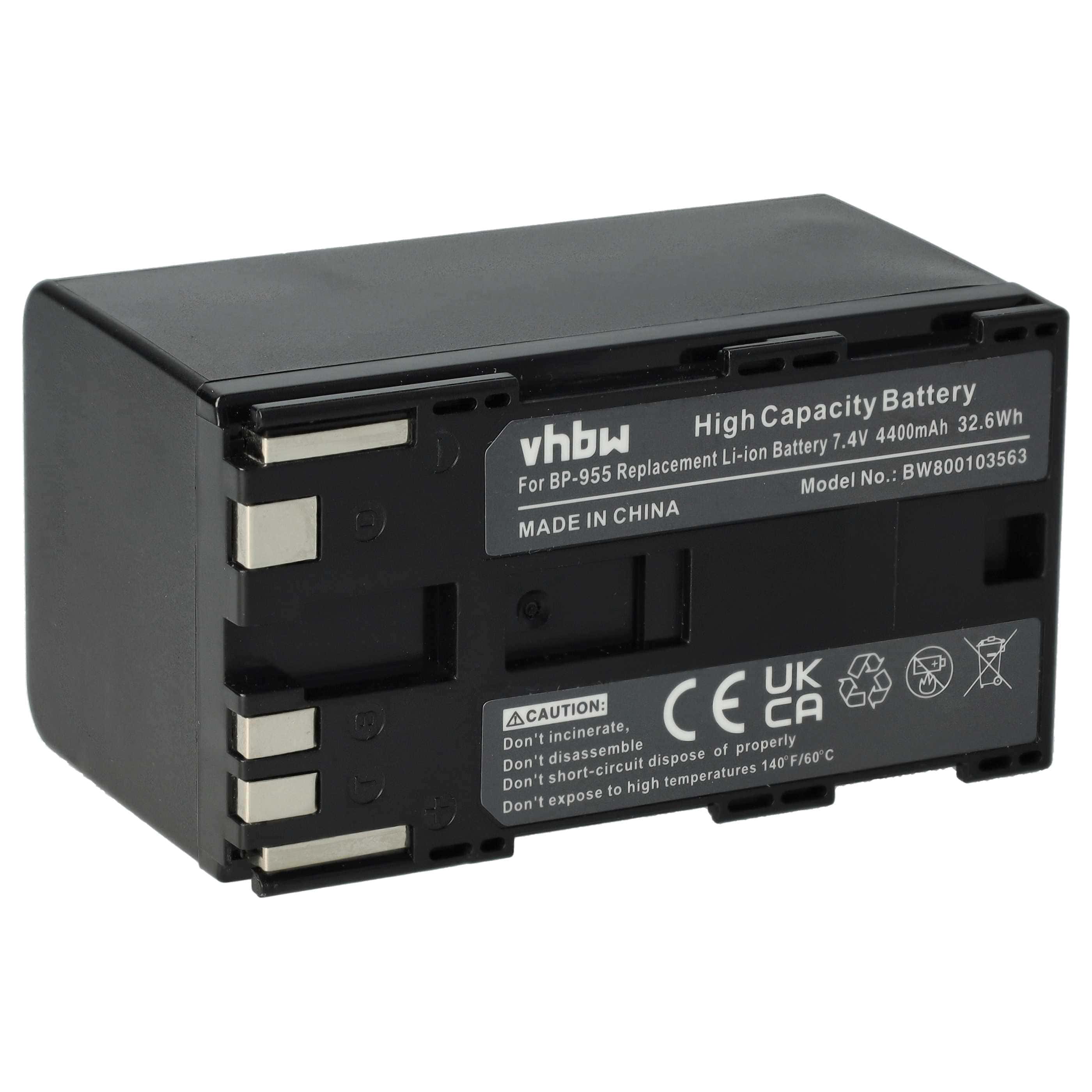 Videocamera Battery replaces Canon BP-975, BP-955 - 4400 mAh 7.4 V Li-Ion