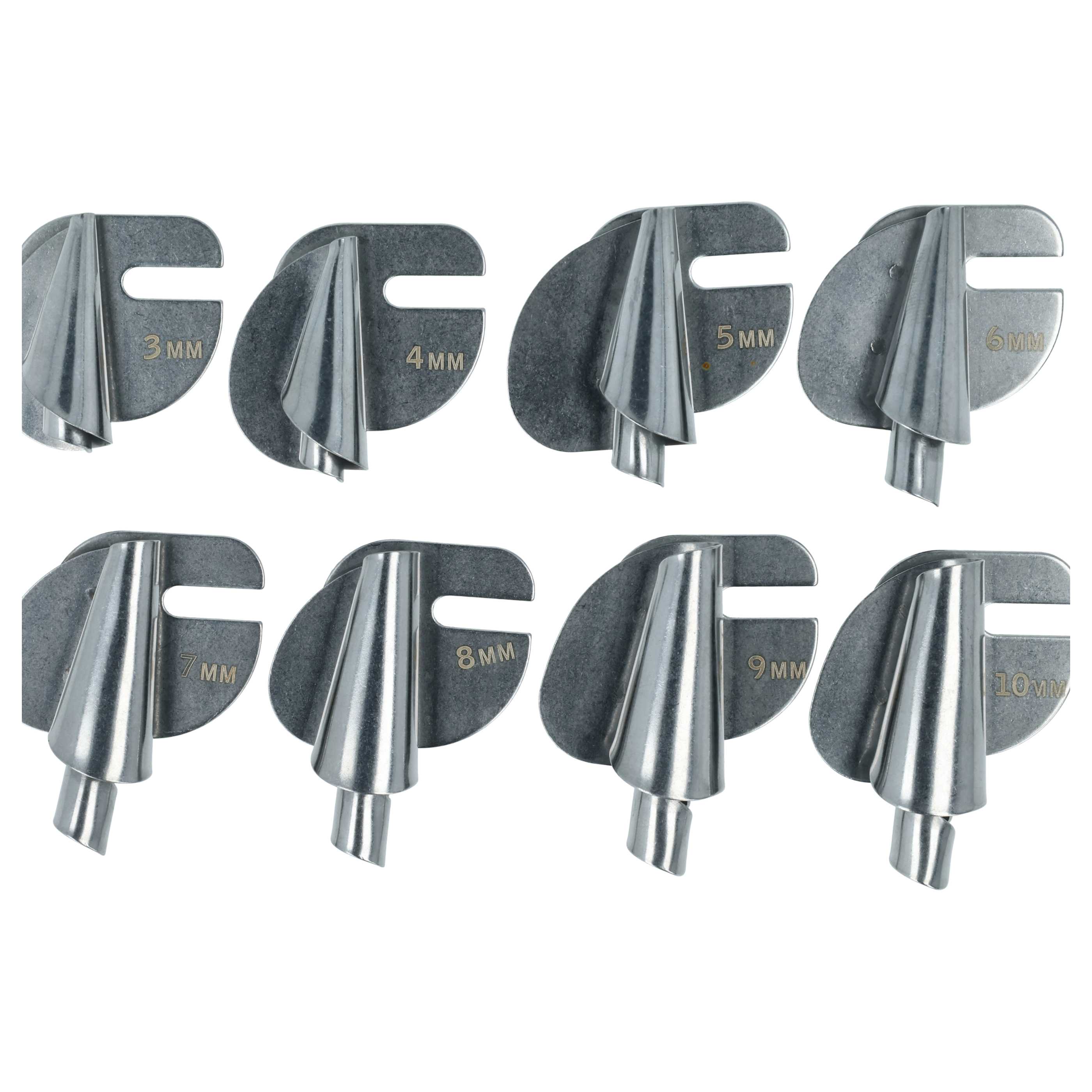 8x Rollsaumfuß passend für Nähmaschinen - In 8 Größen, 3/4/5/6/7/8/9/10 mm, Metall