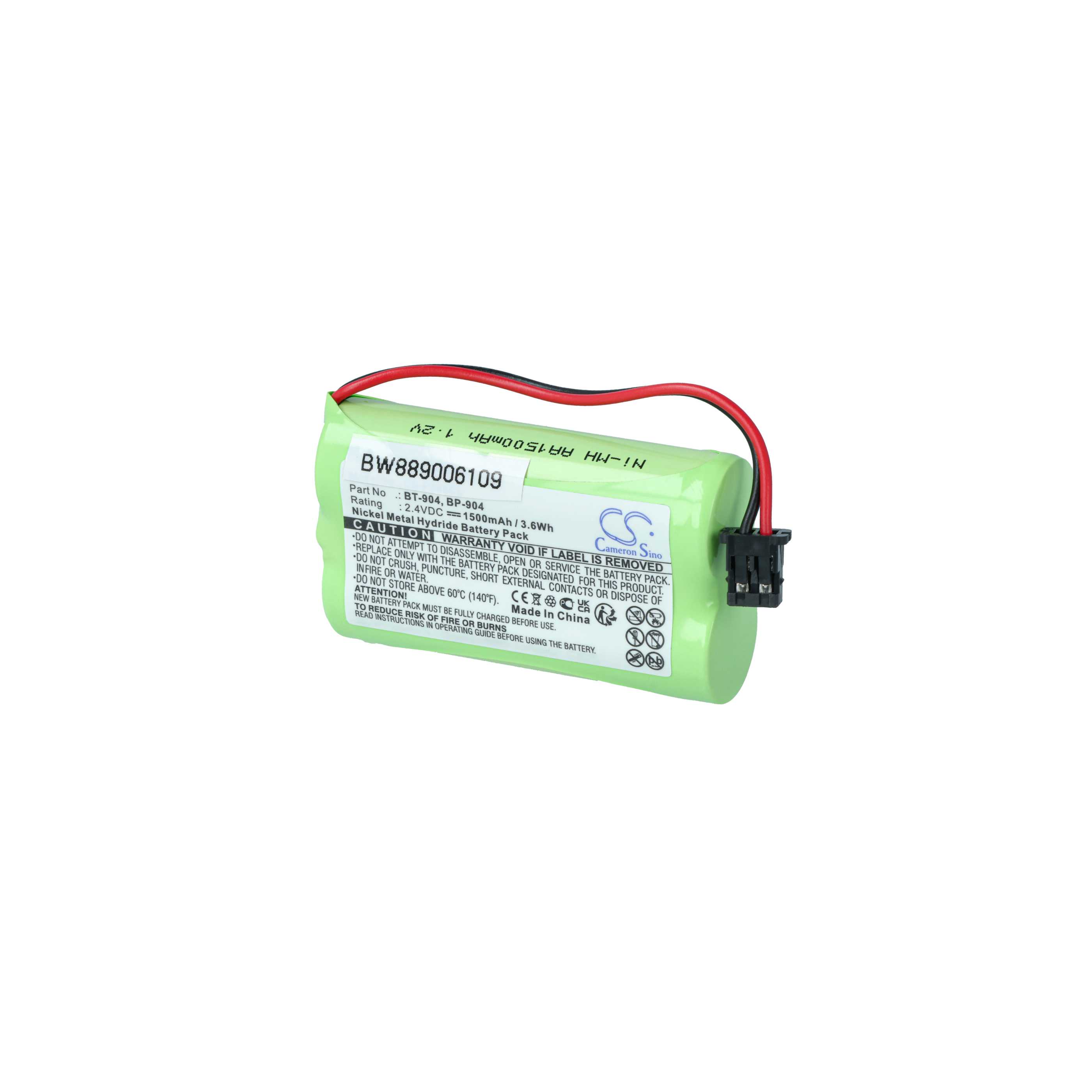 Batterie remplace Memorex BP-904, BT-904 pour téléphone GP - 1500mAh 2,4V NiMH