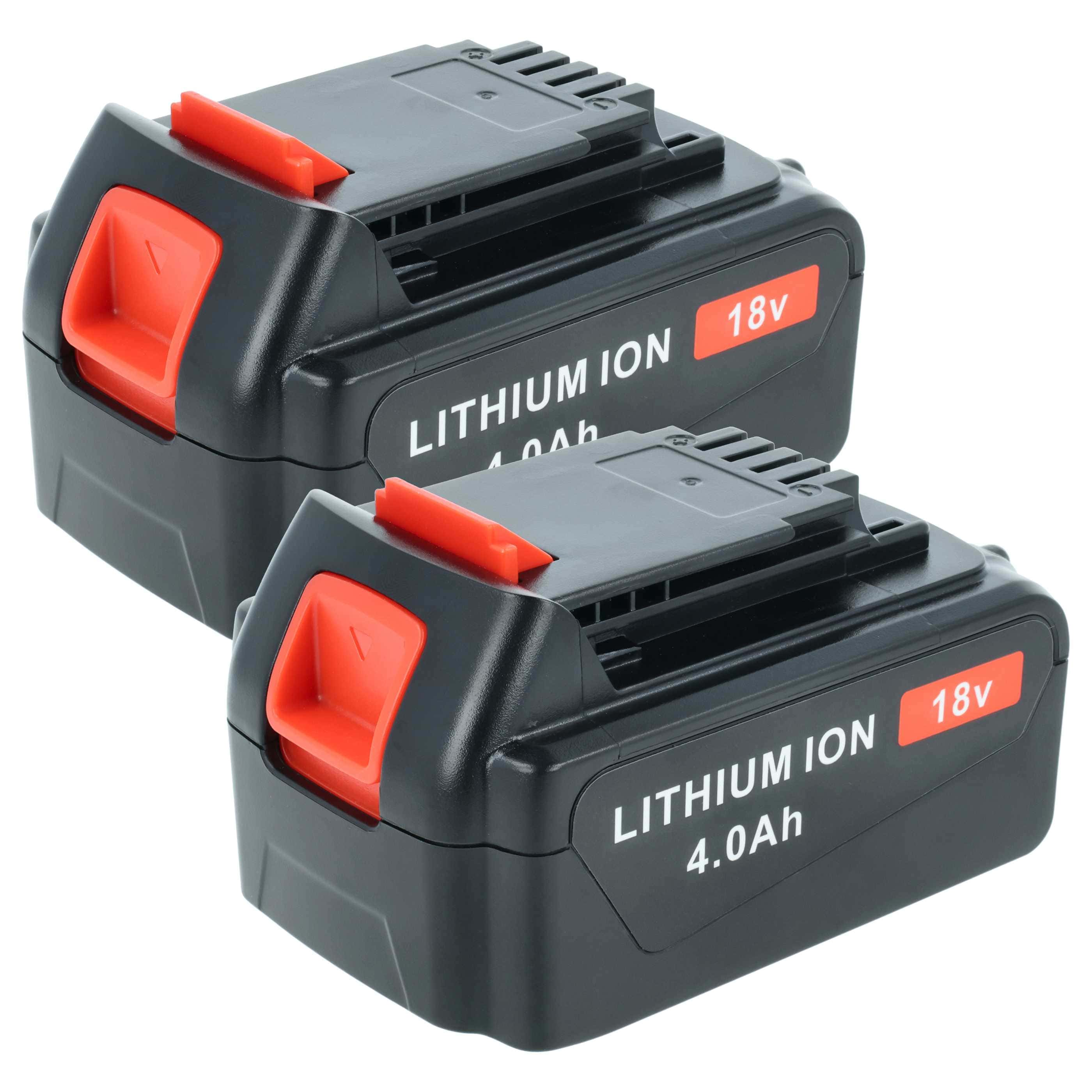 2x Battery replaces Black & Decker BL1318, BL1518, BL1518-XJ Electric Power Tool - 4000 mAh, 18 V, Li-Ion