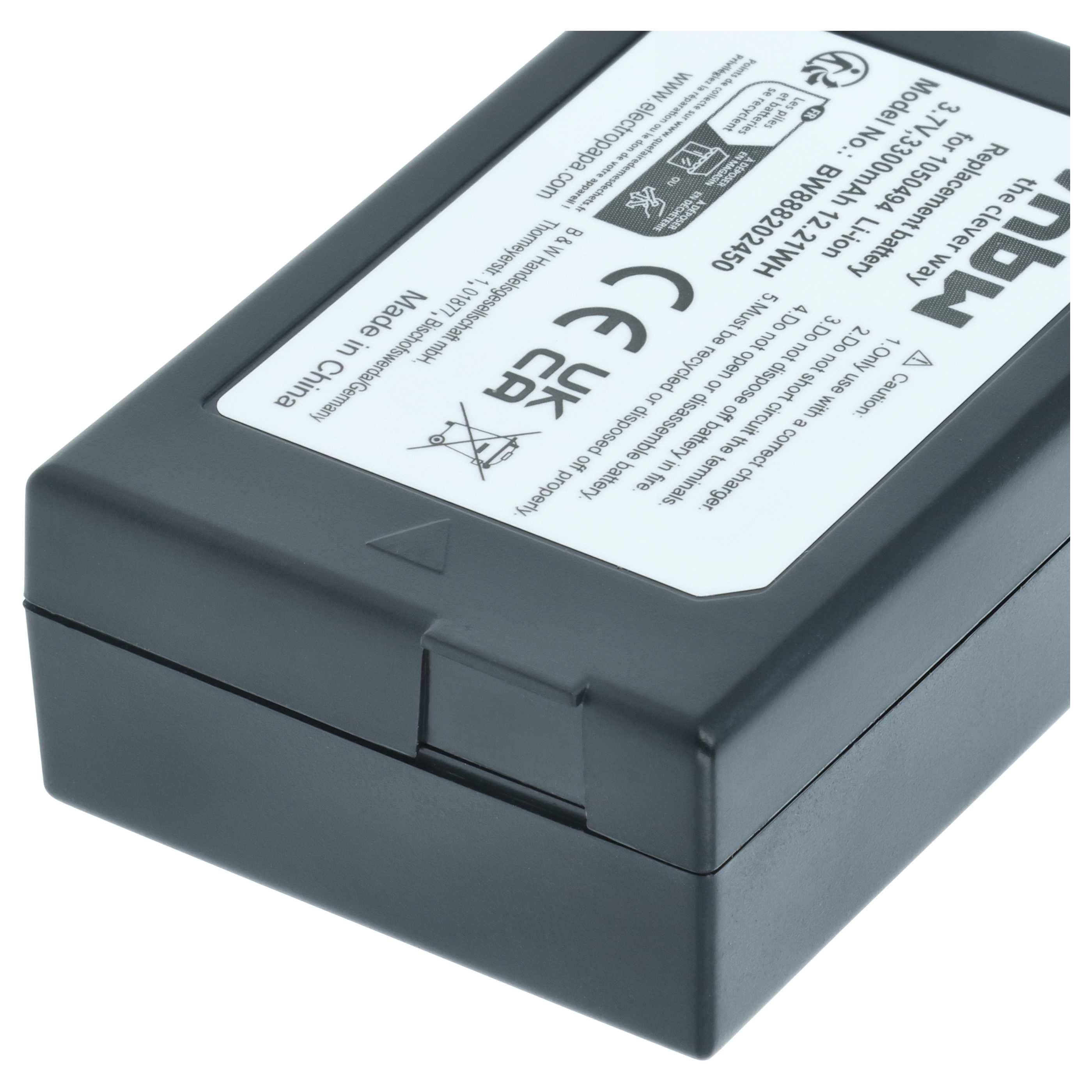 Handheld Computer 2x Battery replaces Psion WA3006, WA3020, 1050494-002, 1050494 - 3300mAh, 3.7V