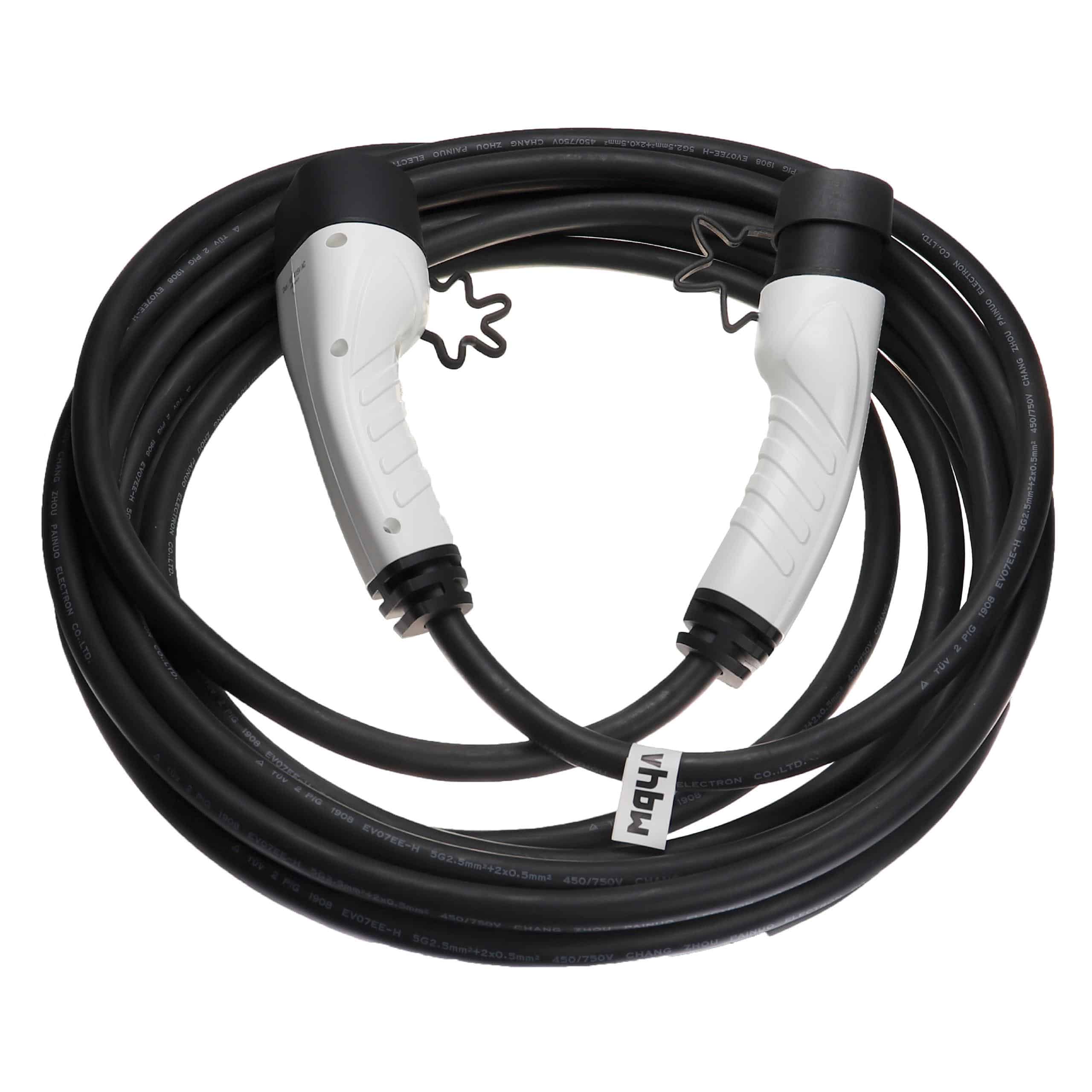Charging Cable for Electric Car, Plug-In Hybrid - Type 2 to Type 2 Cable, 3-phase, 16 A, 11 kW, 10 m