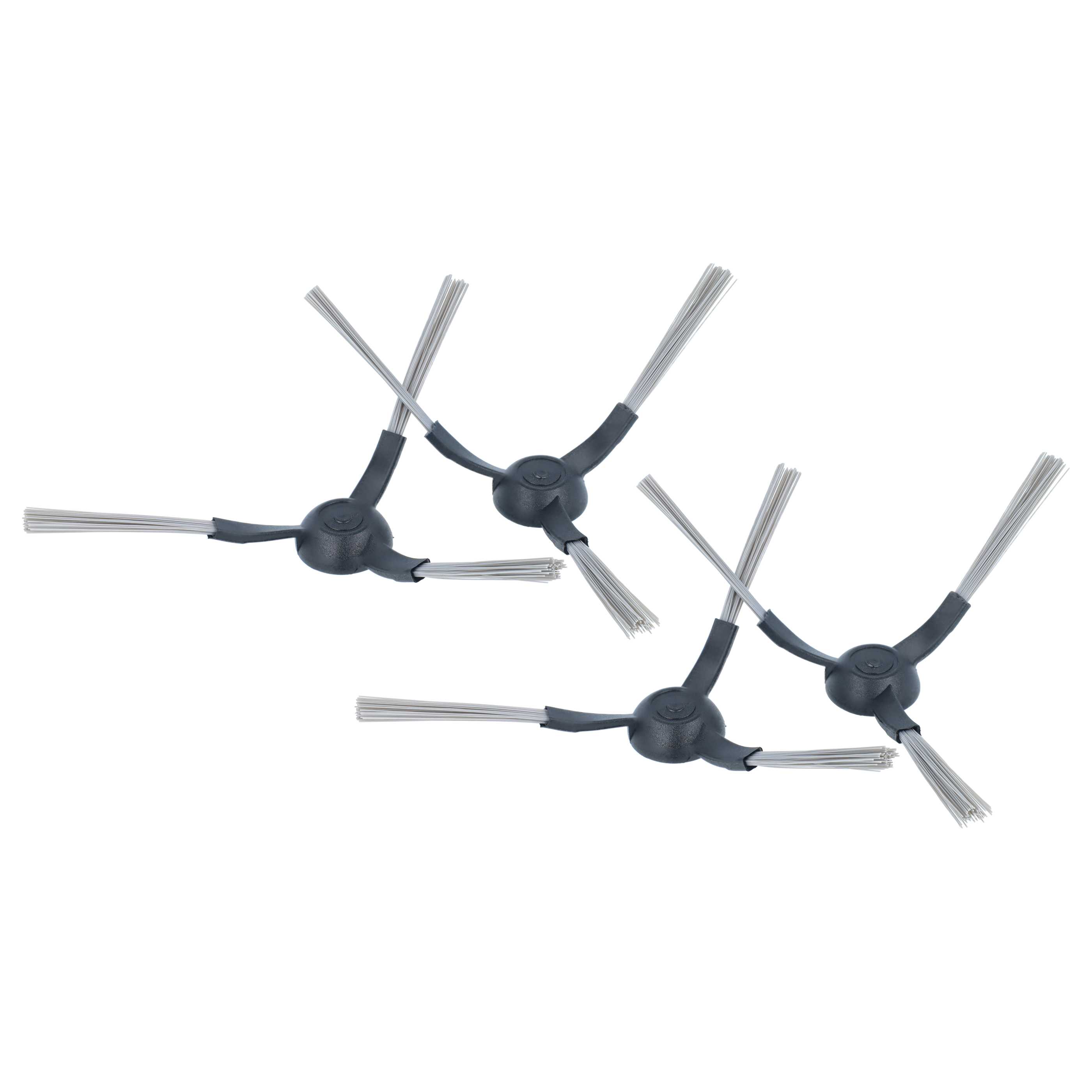 4x Seitenbürste passend für Kärcher - Reinigungsbürsten Set, 3 Arme, schwarz / grau