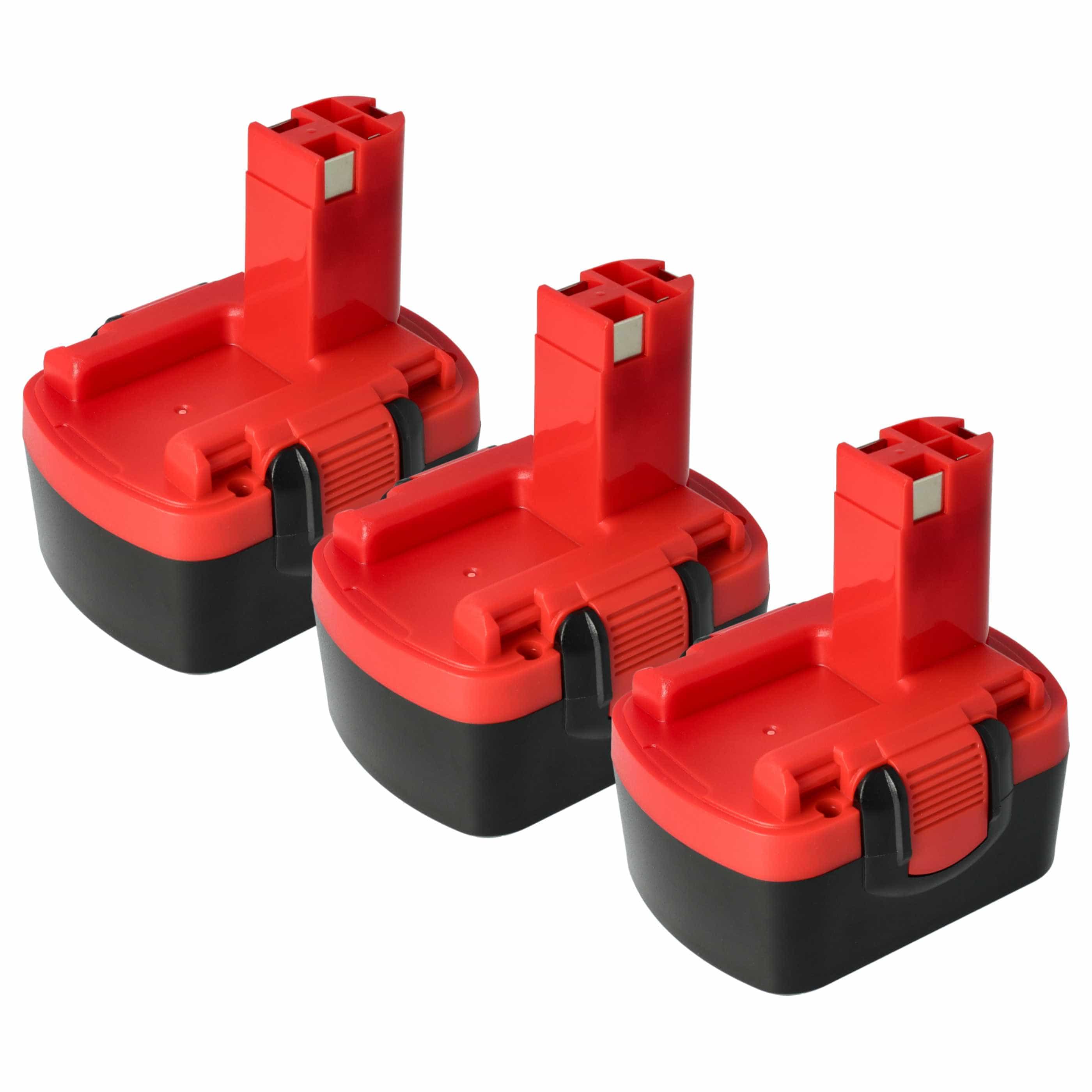 3x Battery replaces Bosch 2 607 335 263, 1617S0004W Electric Power Tool - 1500 mAh, 14.4 V, NiMH