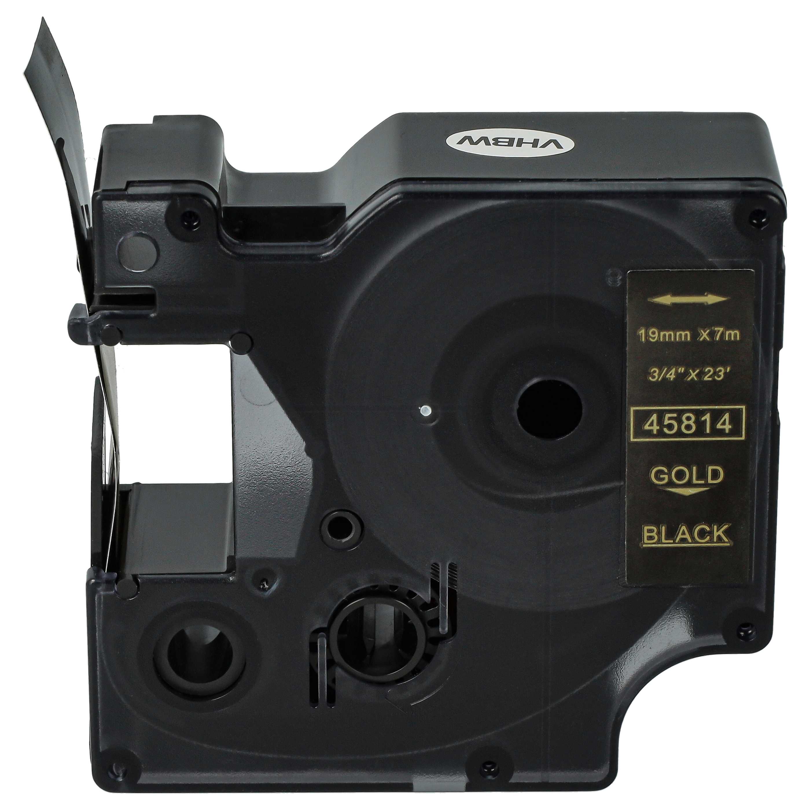 Label Tape replaces Dymo D1, 45814 - 19 mm Gold to Black