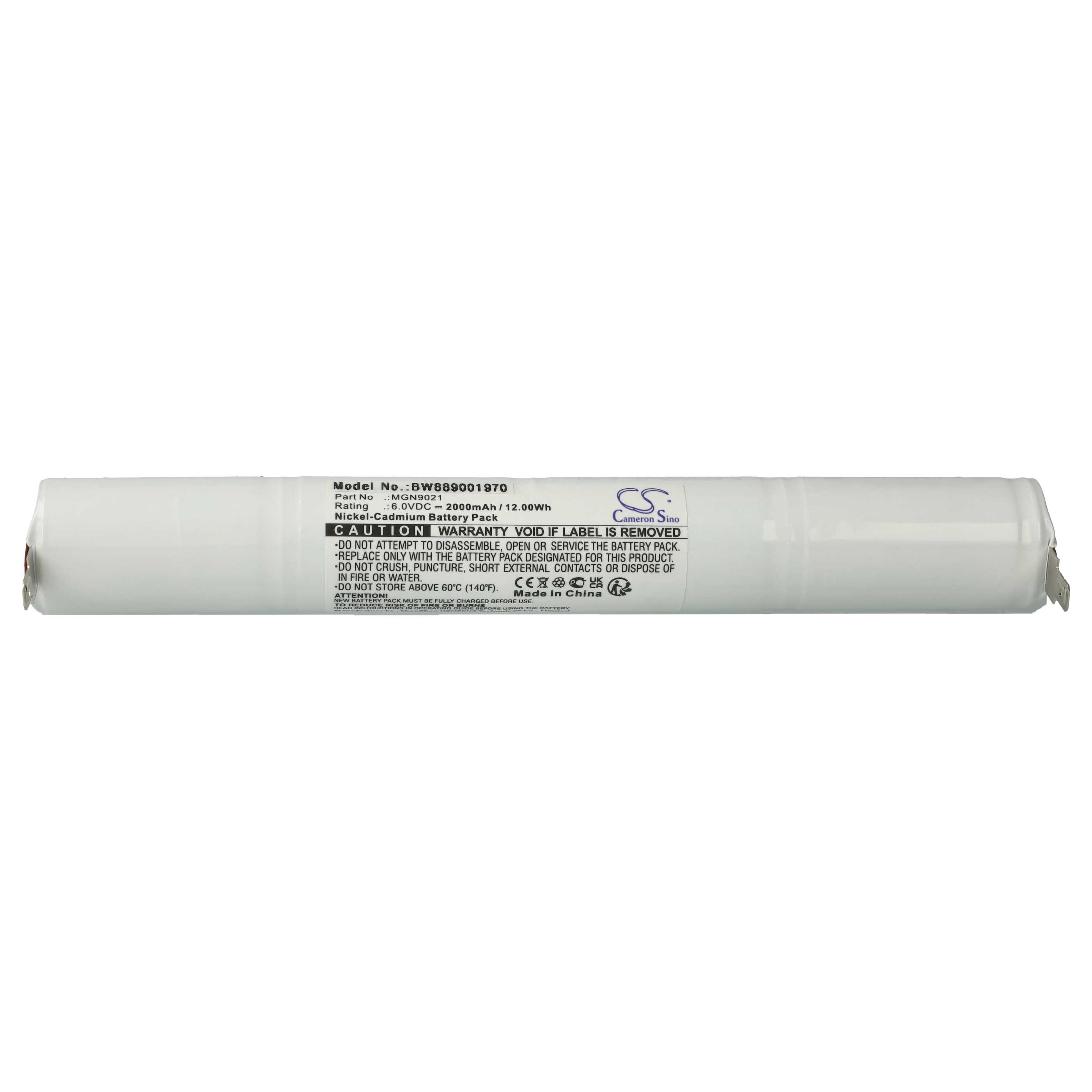 Batería reemplaza NX MGN9021, 5xSC ST4 HT 6V para iluminación emergencia (2000 mAh, 6 V, NiCd)