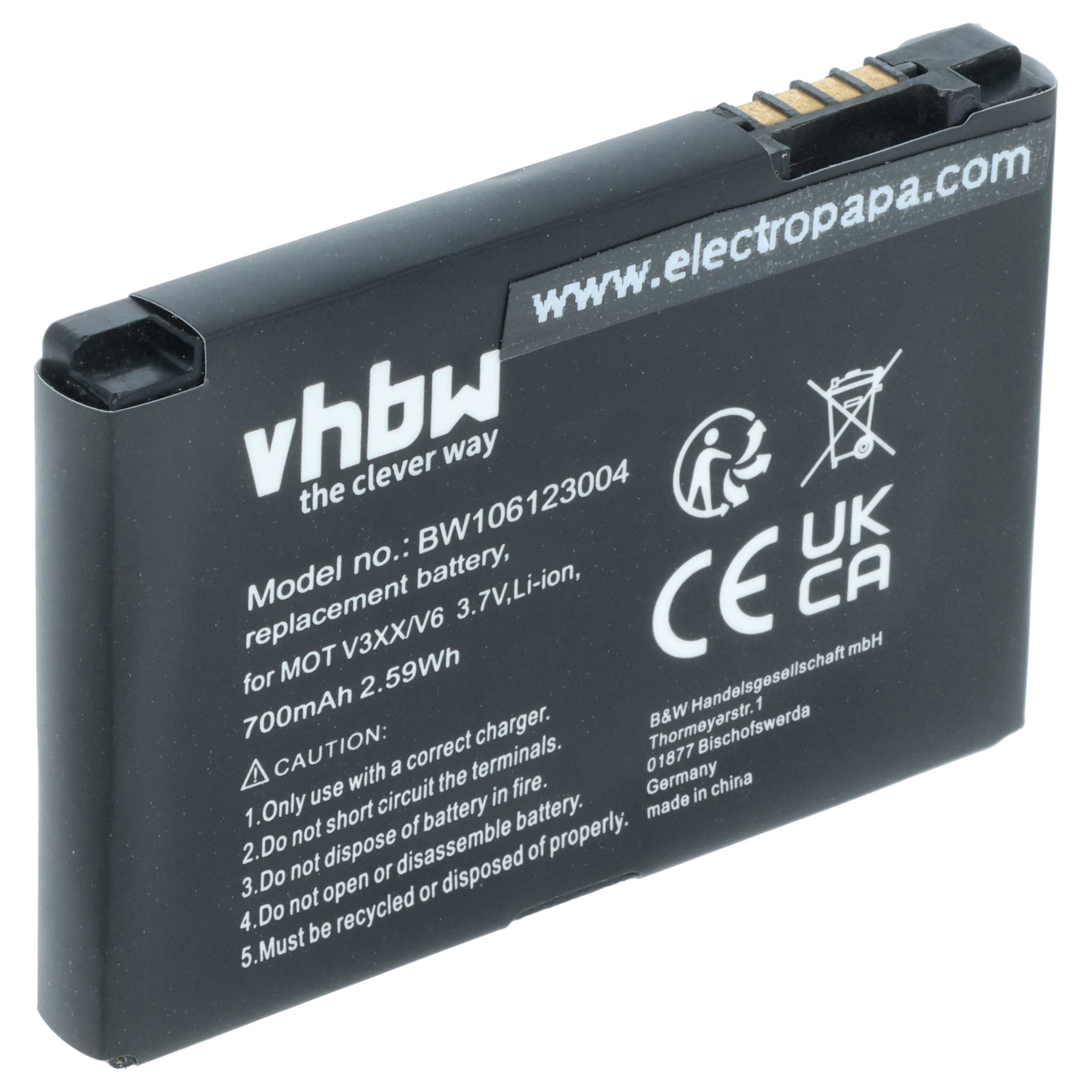Mobile Phone Battery Replacement for Motorola BZ60 - 700 mAh 3.7 V Li-Ion