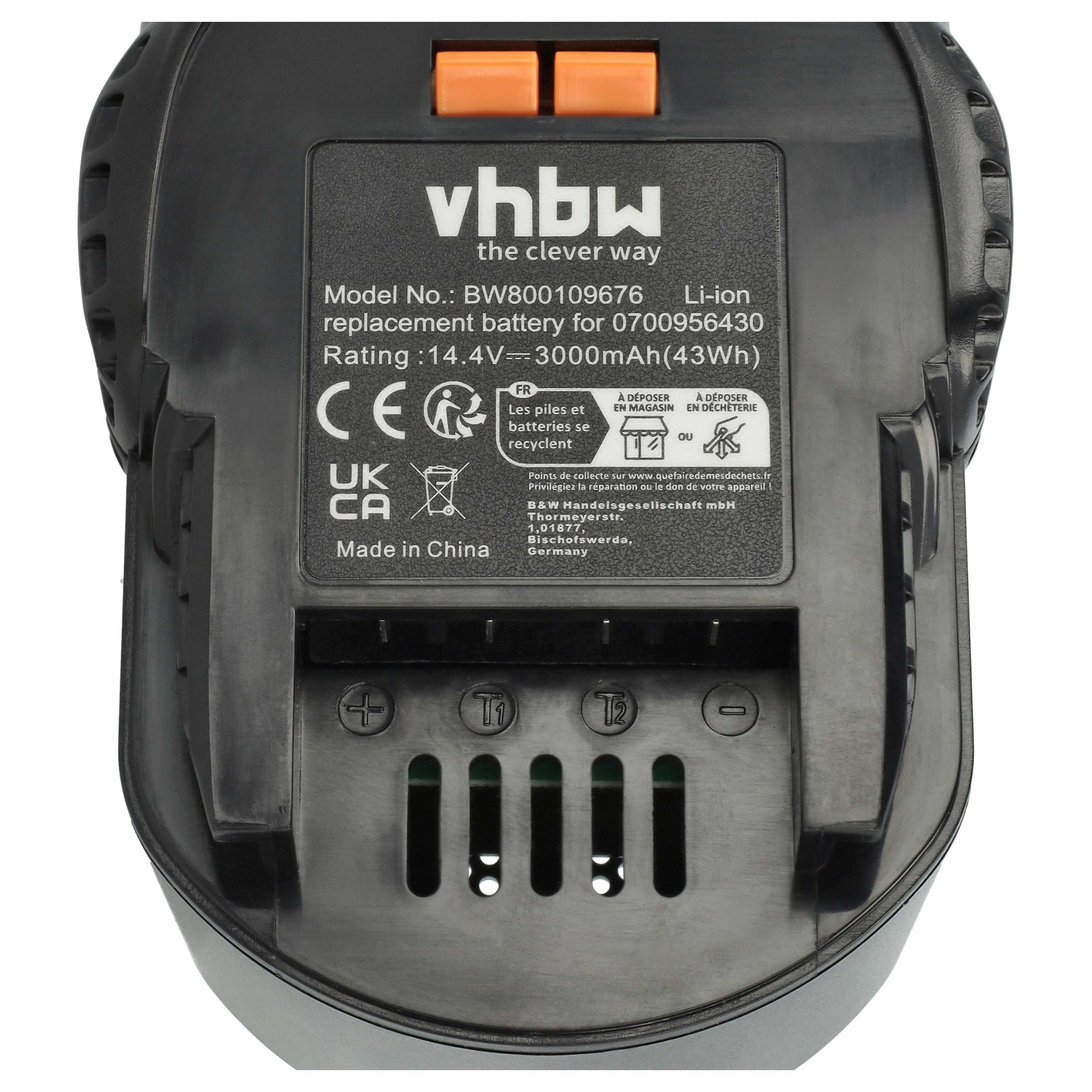 Batterie (2 pcs.) remplace 0700956430, 4932 352111, 4002395367641 outil électrique Fromm - 3Ah 14,4V Li-ion