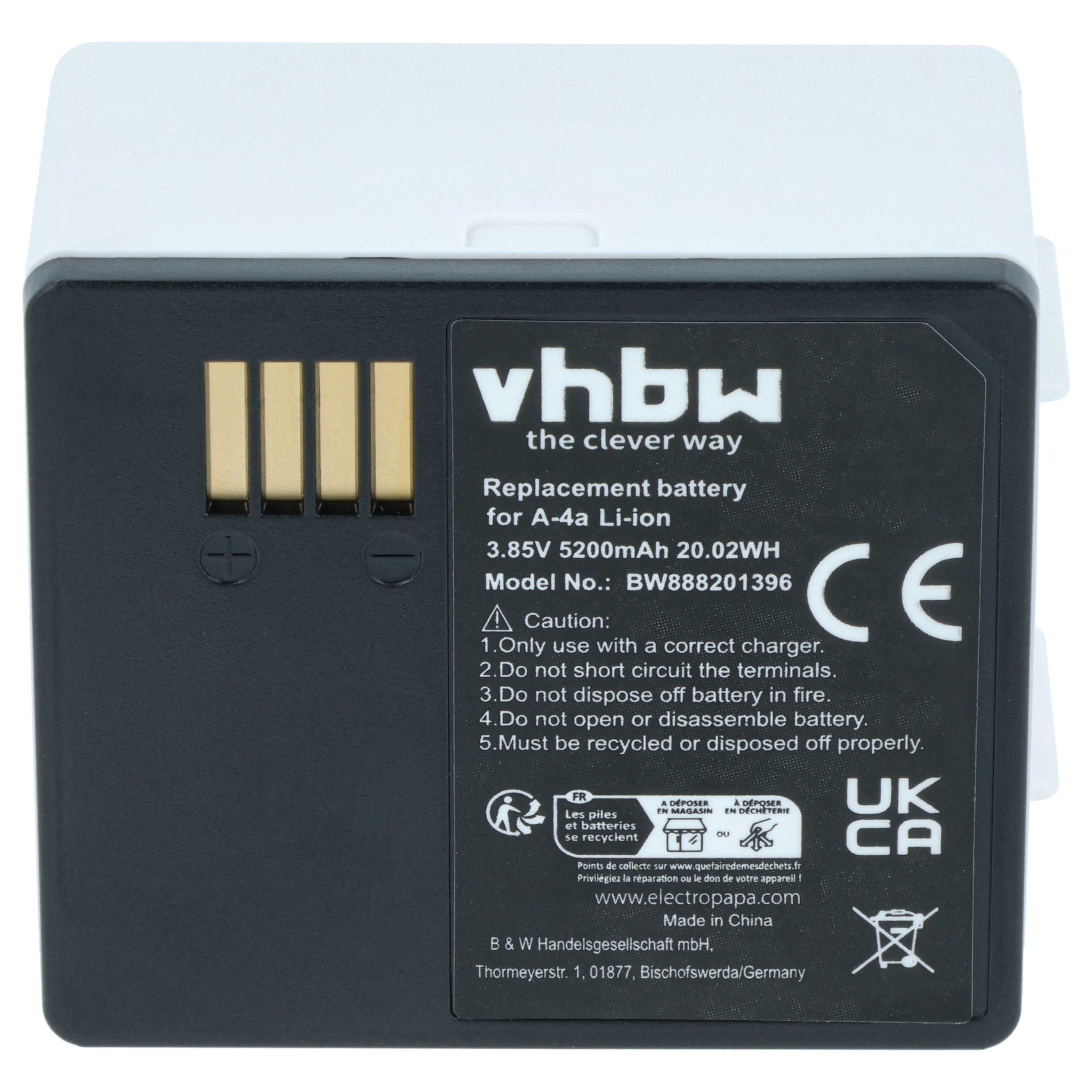 3x Akumulator do kamery zamiennik Arlo 308-1070-01, 308-50012-01, A-4a, 308-10069-01 - 5200 mAh 3,85 V LiPo