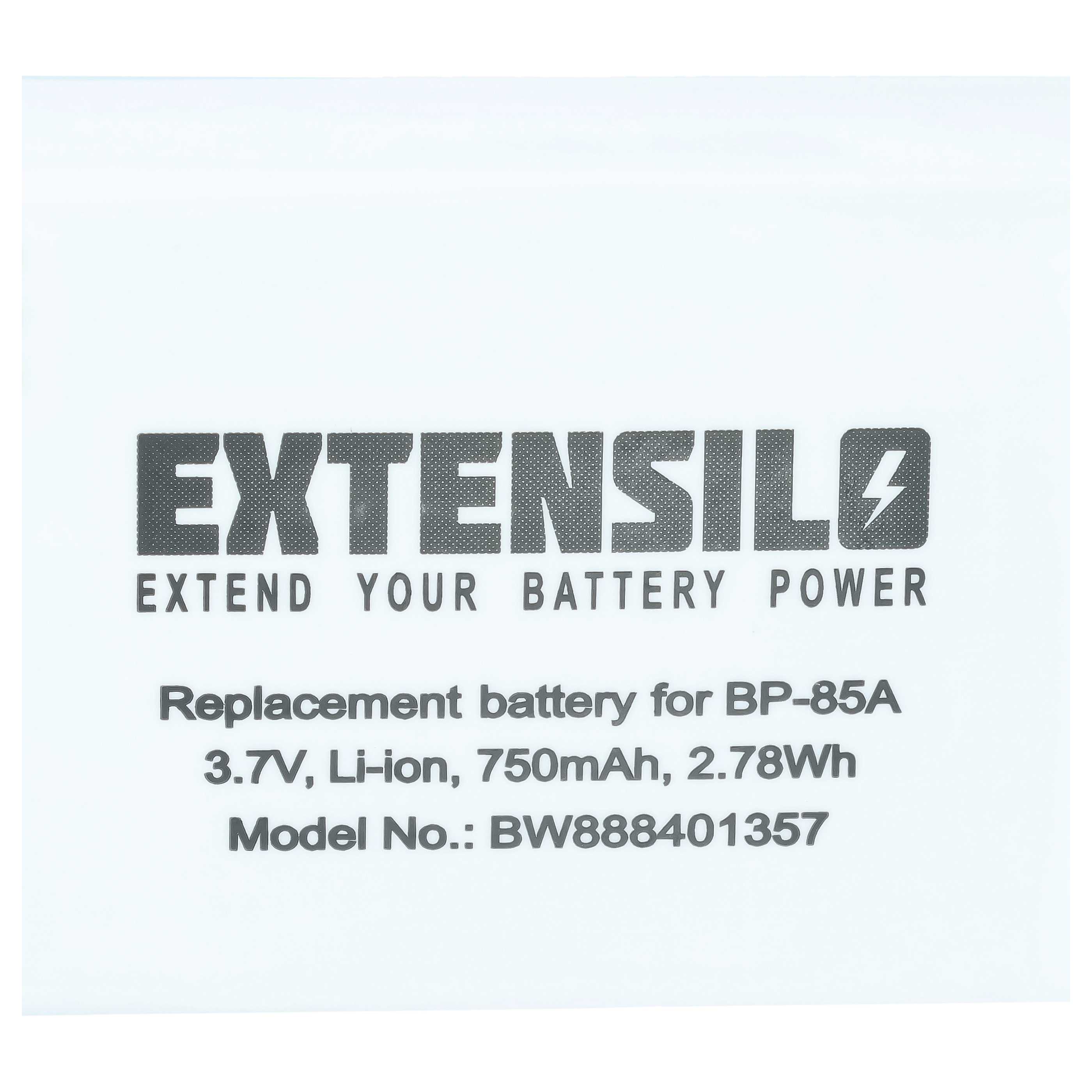 3x Battery replaces Samsung BP-85a, BP85a, EA-BP85a, IA-BP85a - 750mAh, 3.7V, Li-Ion
