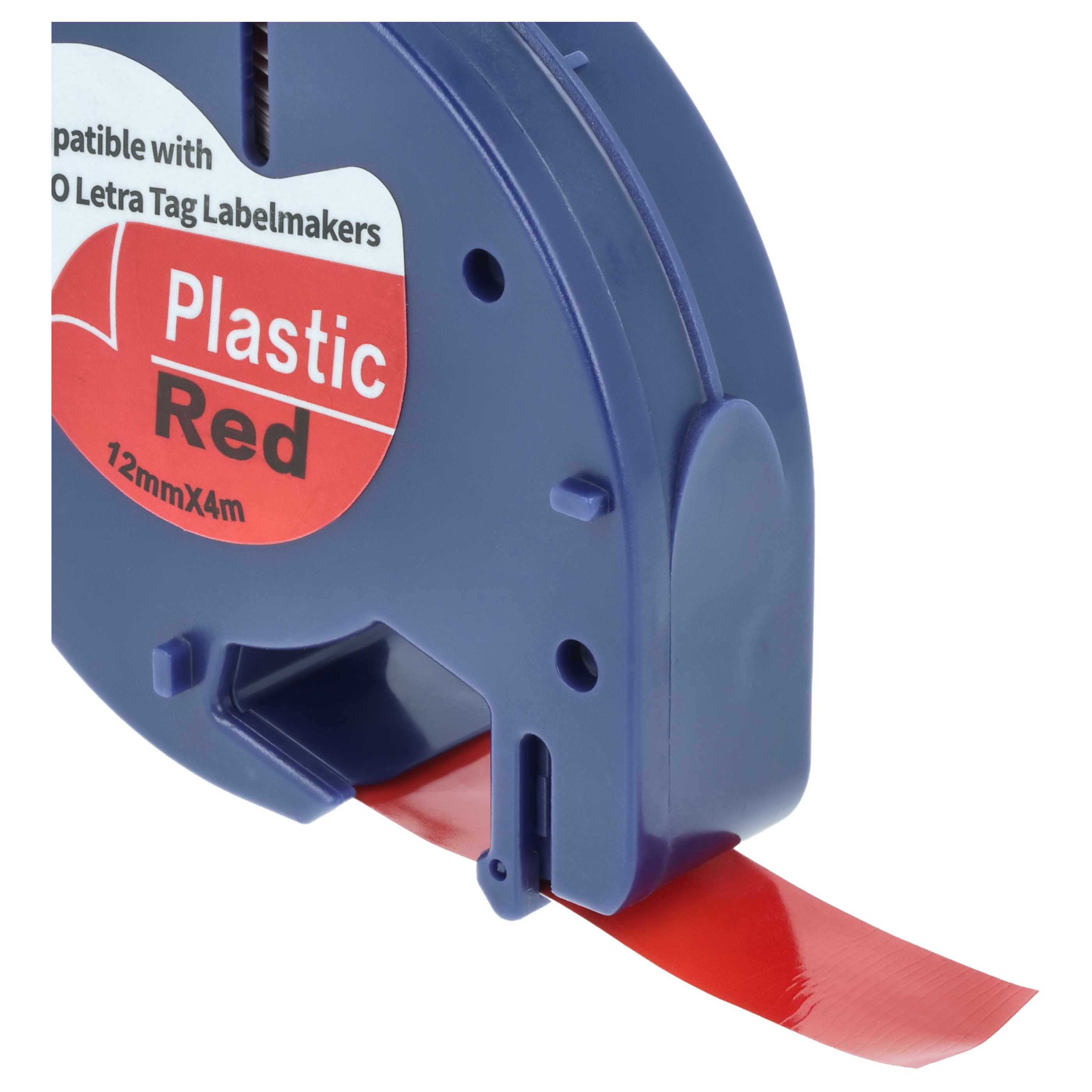 Label Tape replaces Dymo S0721630, 91203 - 12 mm Black to Red