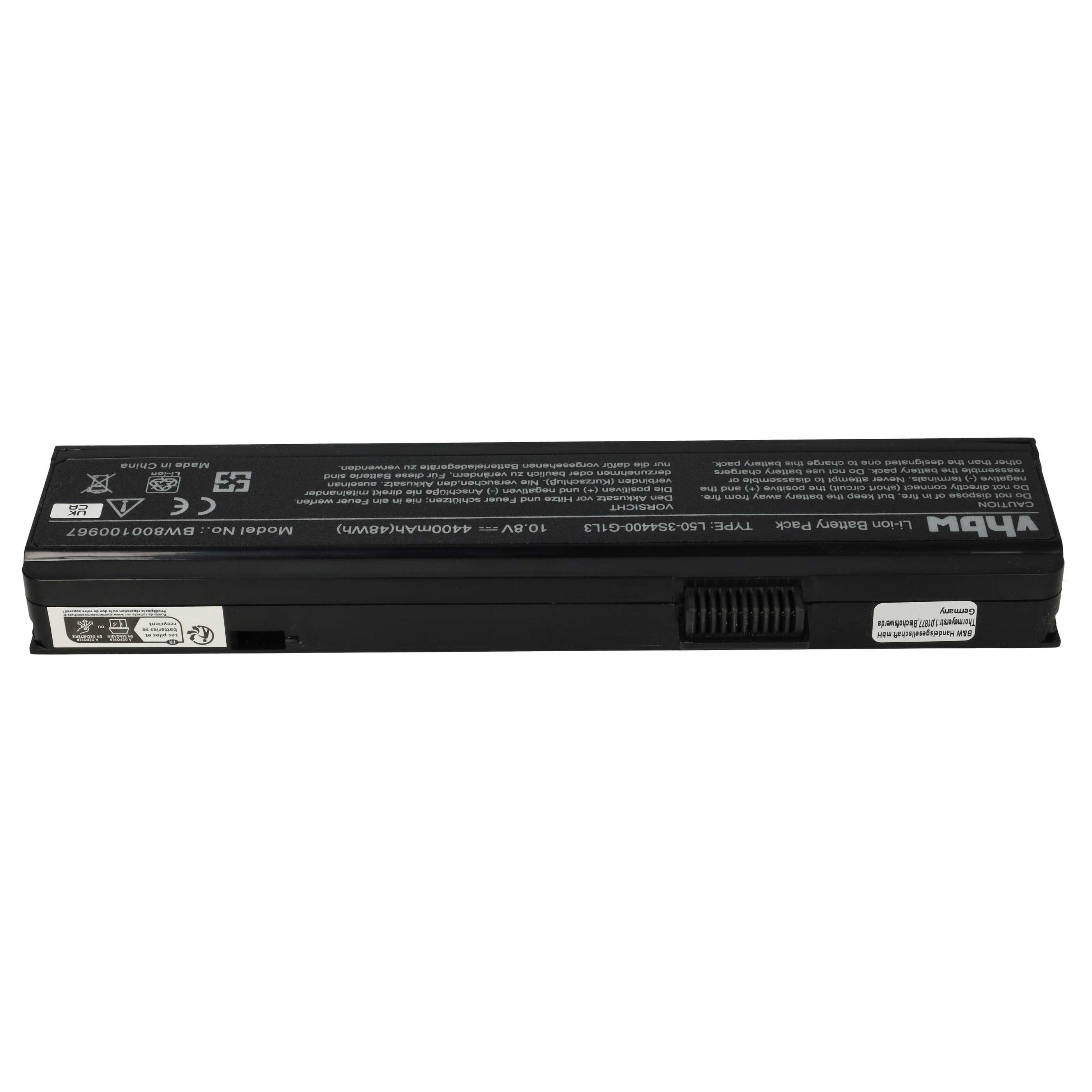 Akumulator do laptopa zamiennik 3S4000-C1S3-04, 23GL1GF0F-8A, 23GL1GA0F-8A - 4400 mAh 11,1 V Li-Ion, czarny