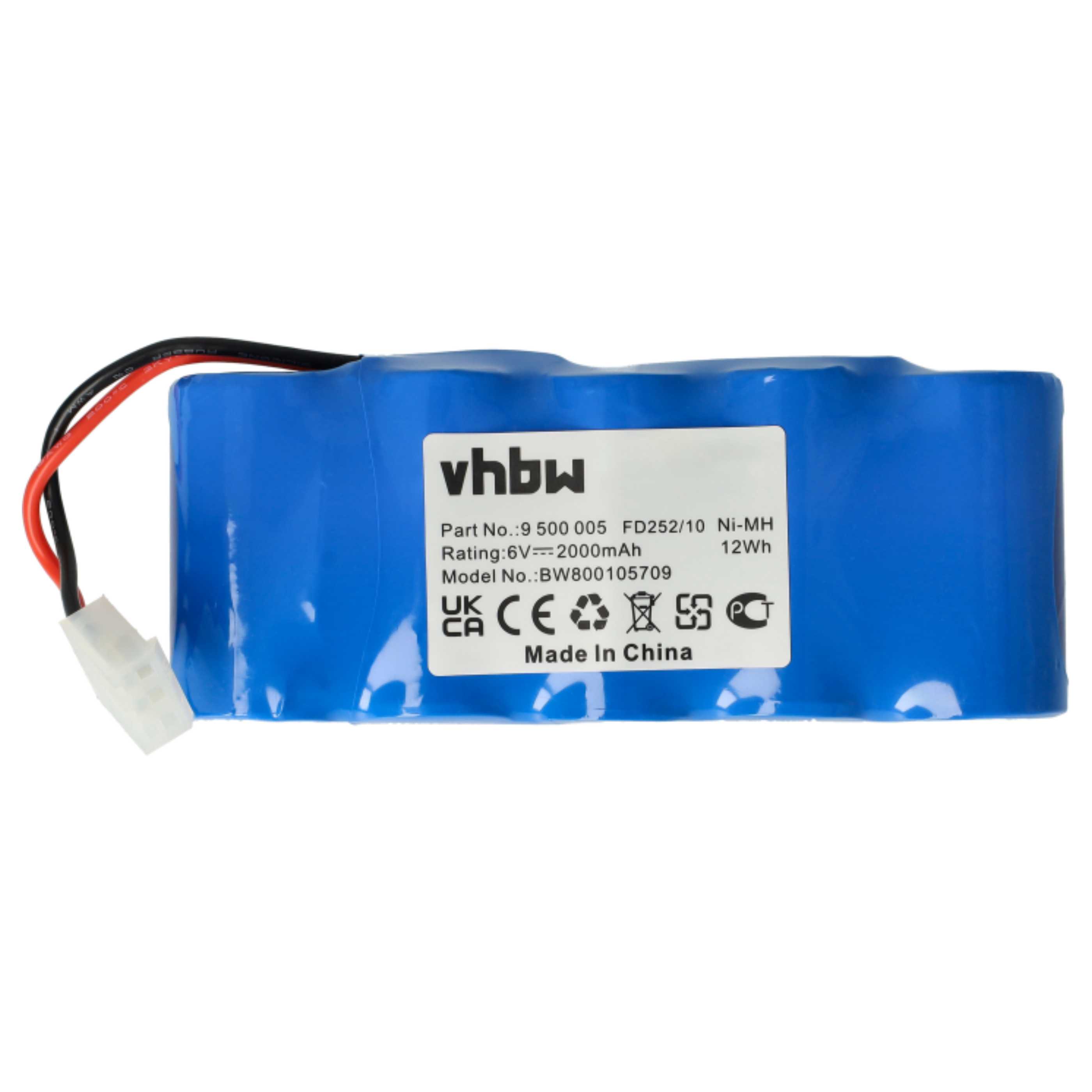 2x Batería reemplaza Bosch 8781105908, 710055, 8787335119 para diversos dispositivos (2000 mAh, 6 V, NiMH)