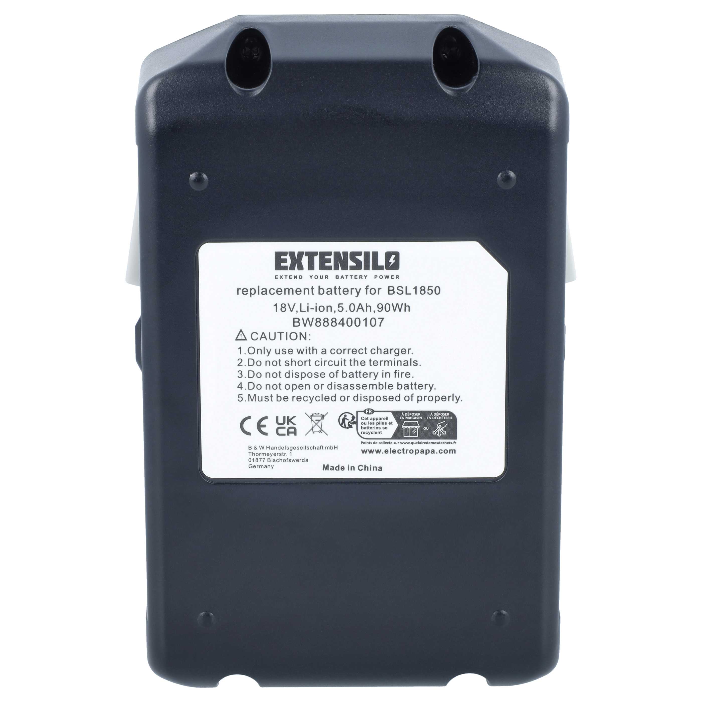 3x Battery replaces Hitachi Hikoki 33055, 330068, 330067, 330139 Electric Power Tool - 5000 mAh, 18 V, Li-Ion