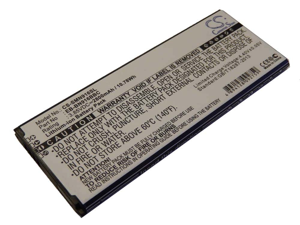 Batteria sostituisce Samsung EB-BN910BBK, EB-BN910BBT per cellulare Samsung - 2800mAh 3,85V Li-Ion