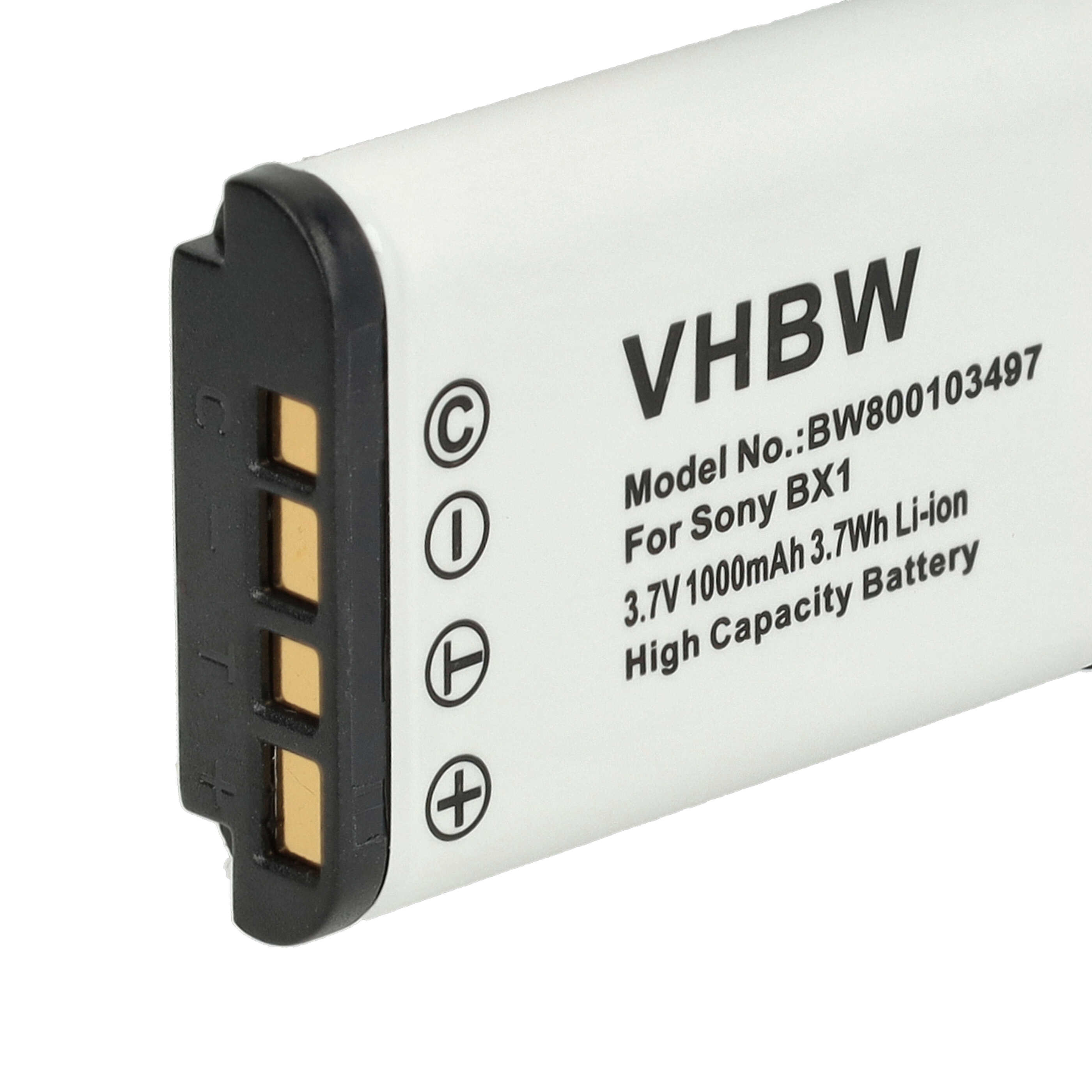3x Battery replaces Sony NP-BX1 - 1000mAh, 3.6V, Li-Ion