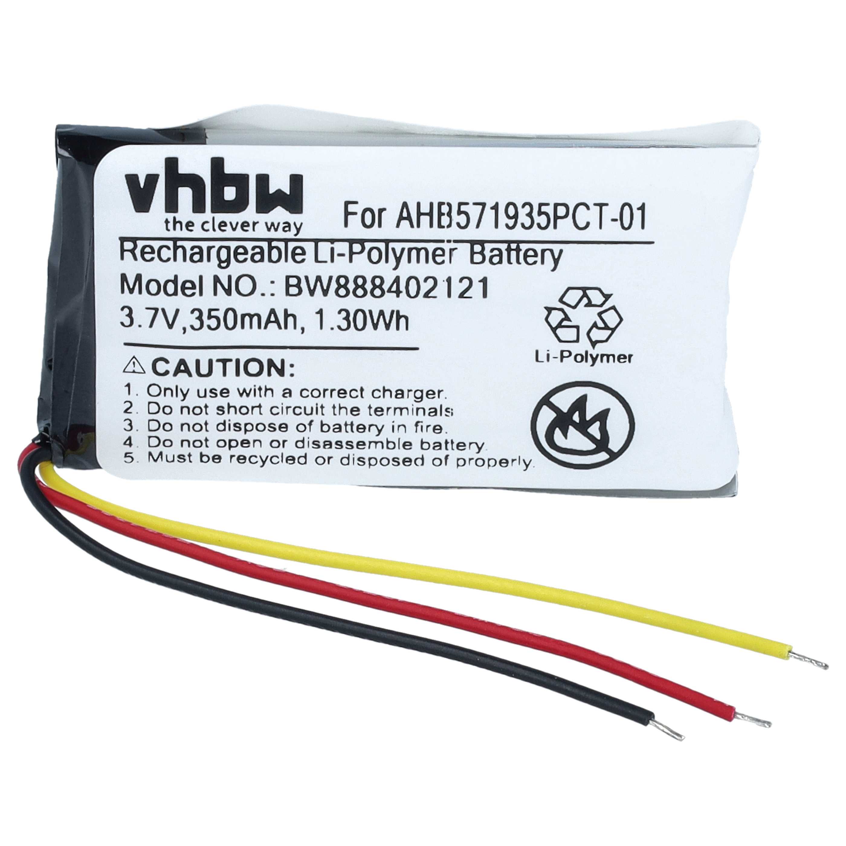 Wireless Headset Battery replaces Bose AHB571935PCT-01 - 350 mAh 3.7 V Li-polymer