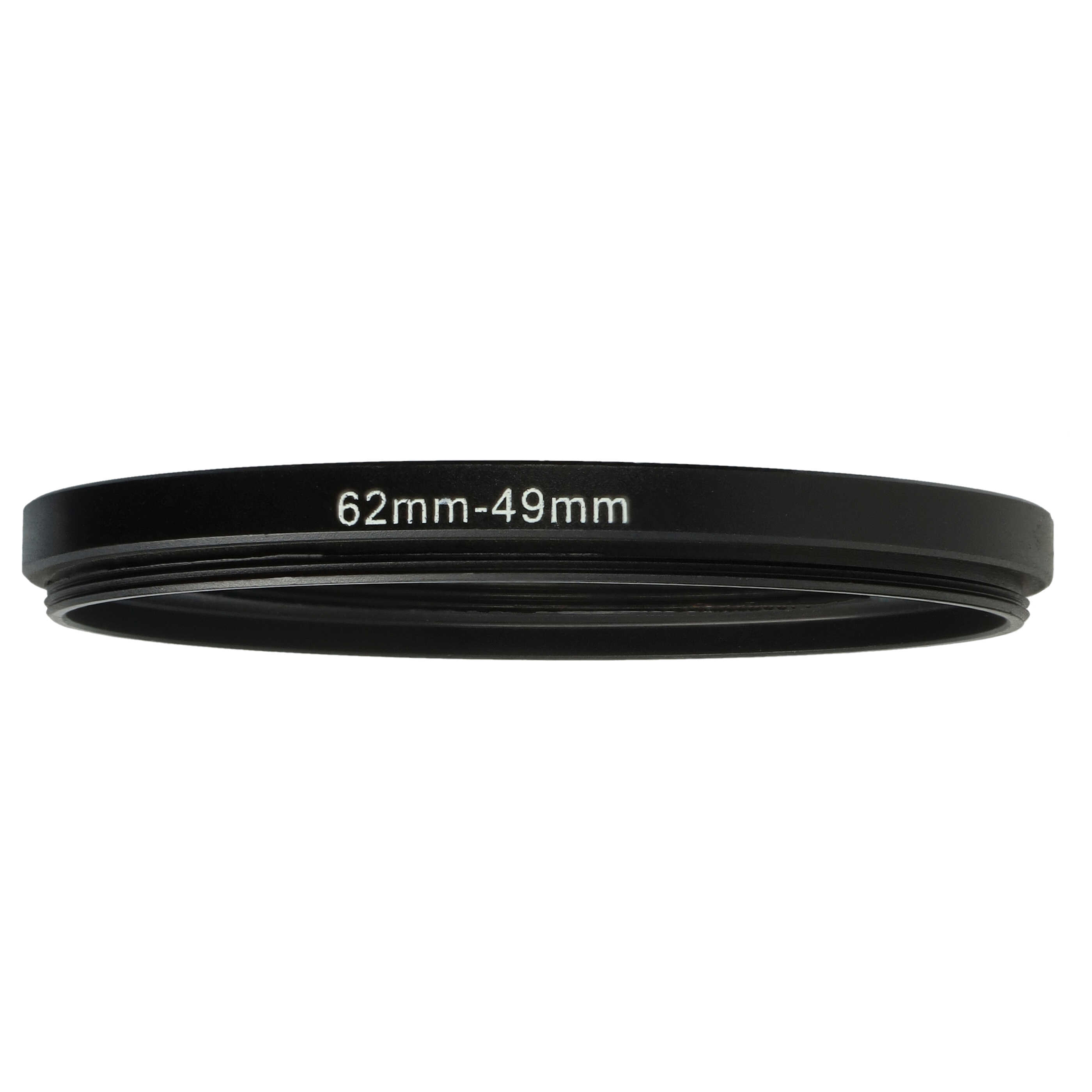 Anillo adaptador Step Down de 62 mm a 49 mm para objetivo de la cámara - Adaptador de filtro, metal, negro