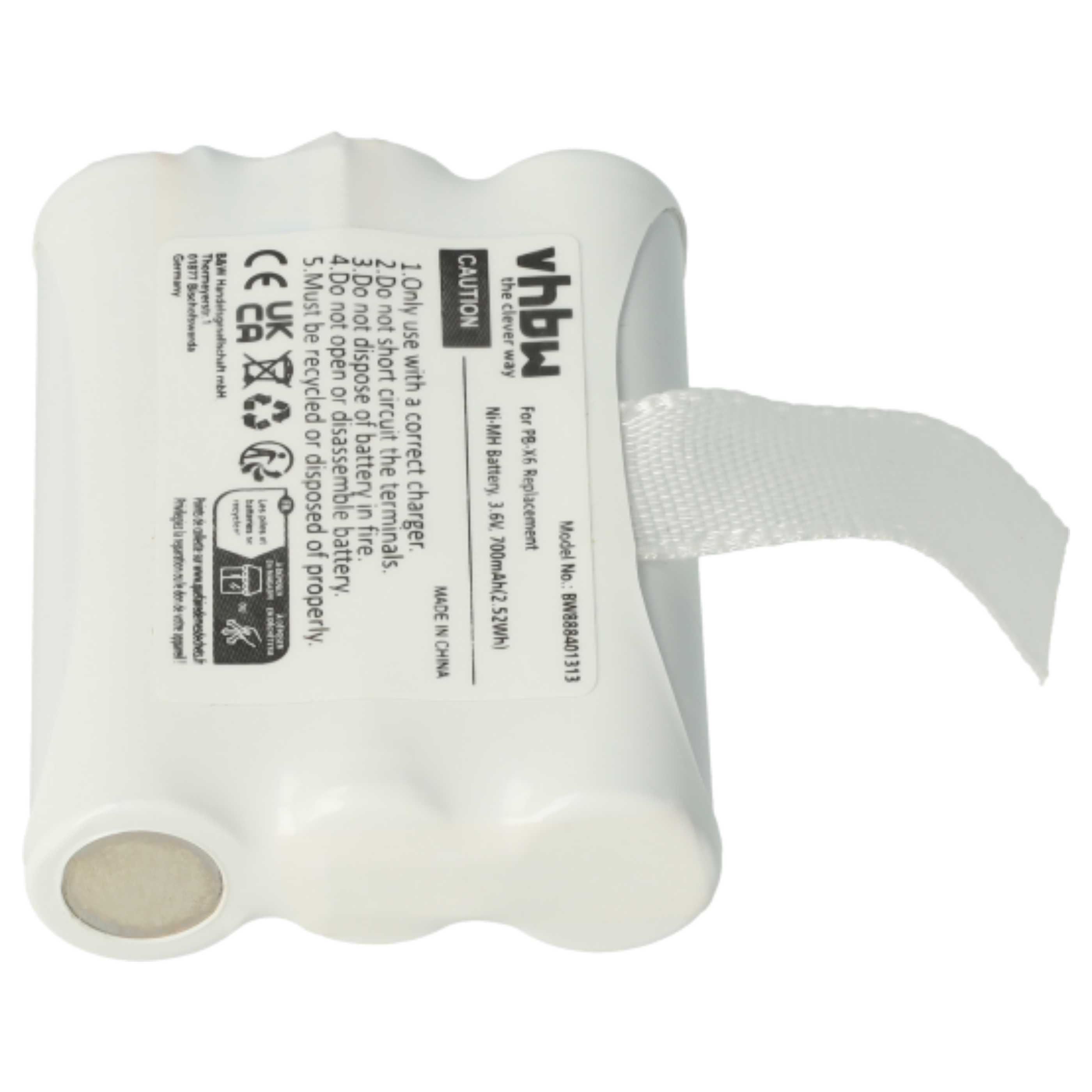 Radio 2x Battery replaces Midland PB-X6 - 700 mAh 3.6 V NiMH