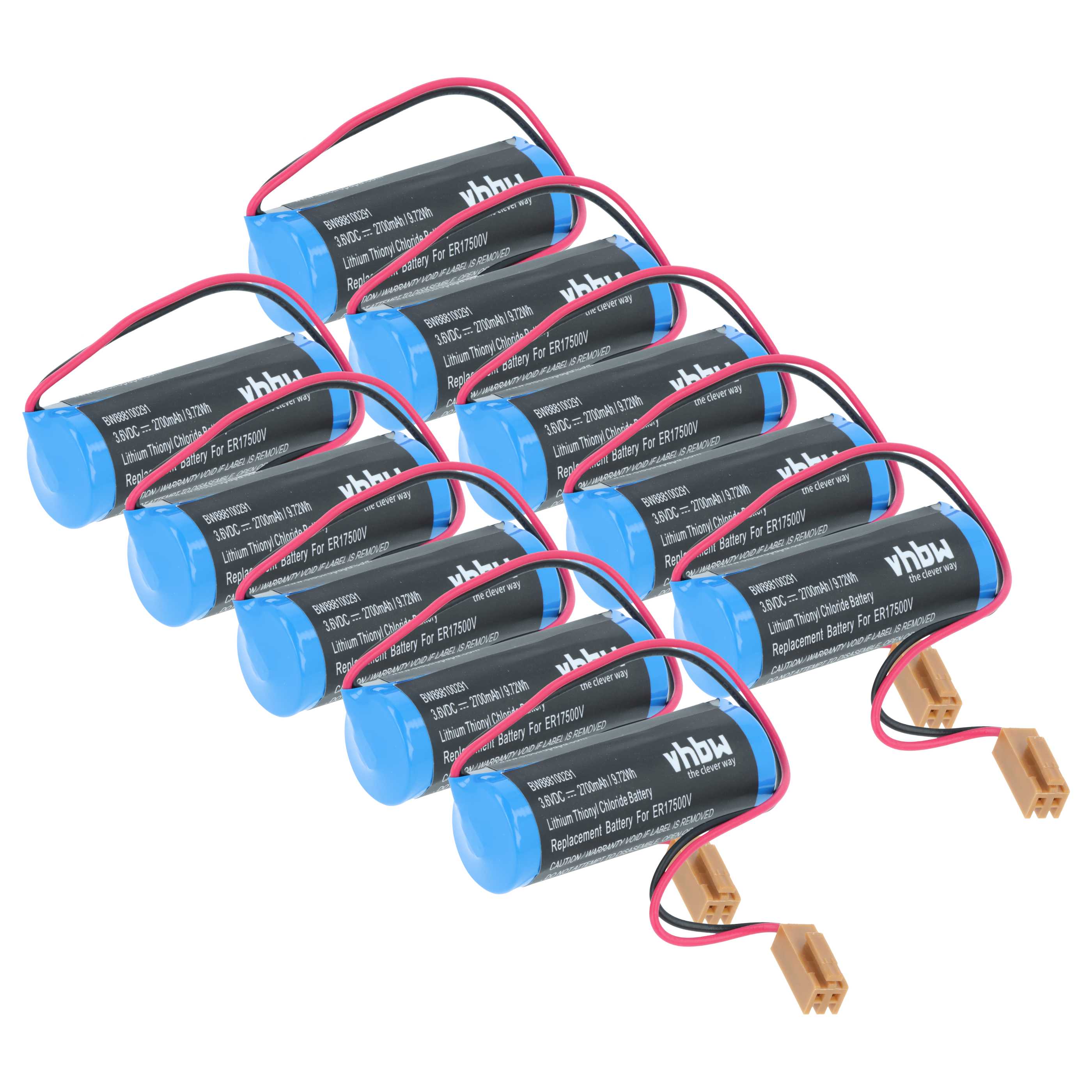 10x Bateria do PLC programowalnego sterownika zamiennik Maxell ER17/33 - 2700 mAh 3,6 V Li-MnO2