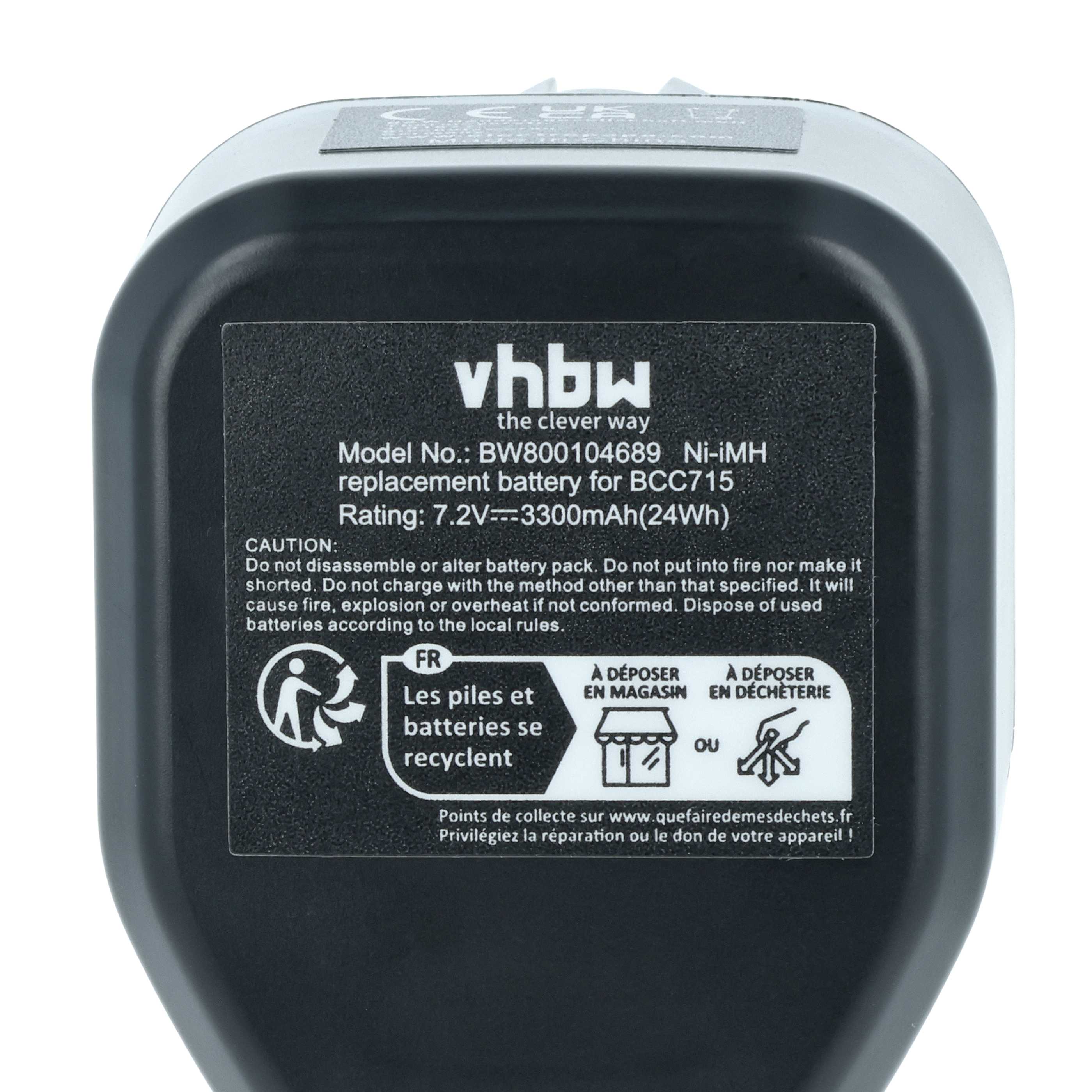 Battery replaces Hitachi EB712S, 325292, EB714S Electric Power Tool - 3300 mAh, 7.2 V, NiMH