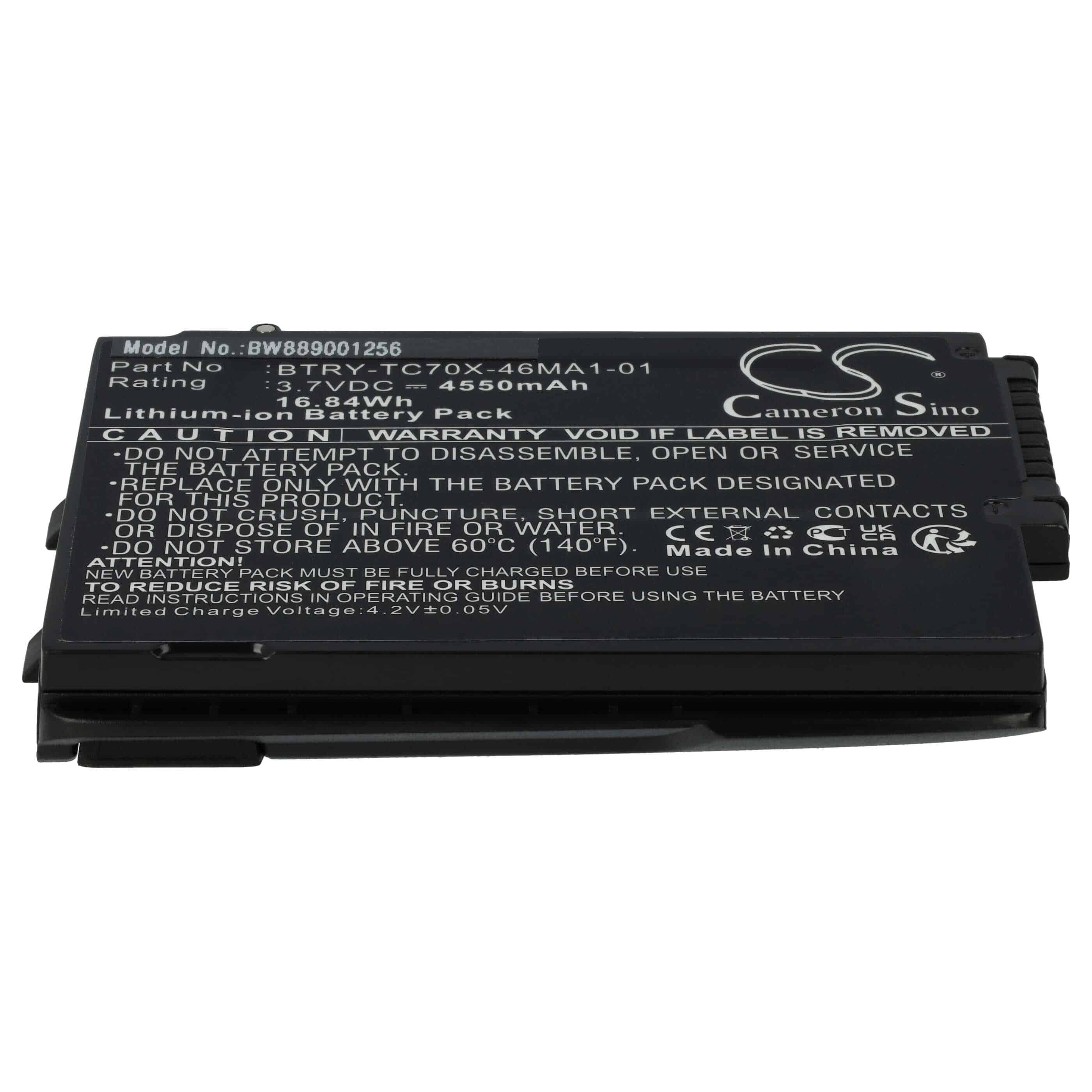 Batería reemplaza Motorola 82-171249-01, 82-171249-02 para escáner de código de barras - 4550 mAh 3,7 V Li-Ion