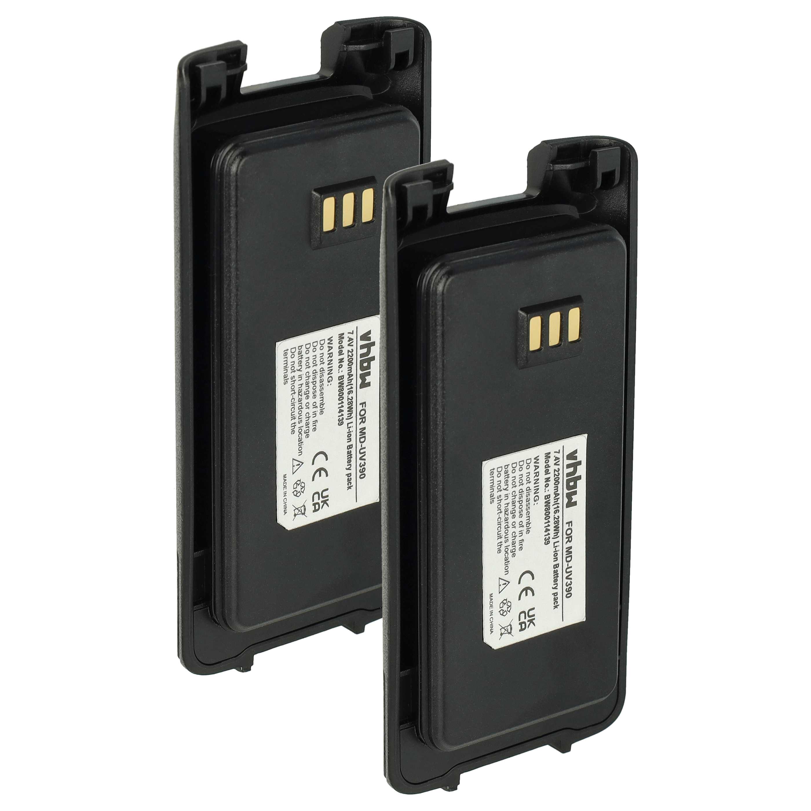 Radio 2x Battery replaces Harico BL50 - 2200 mAh 7.4 V Li-Ion
