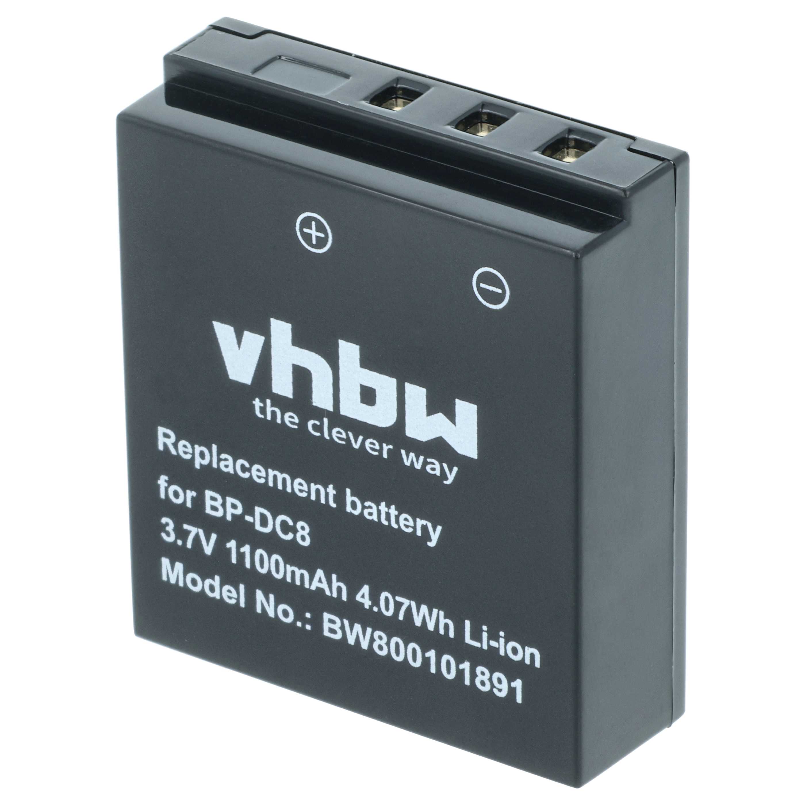 2x Battery replaces Leica 18706, EA-DC-8, BP-DC8, BP-DC8E - 1100mAh, 3.6V, Li-Ion
