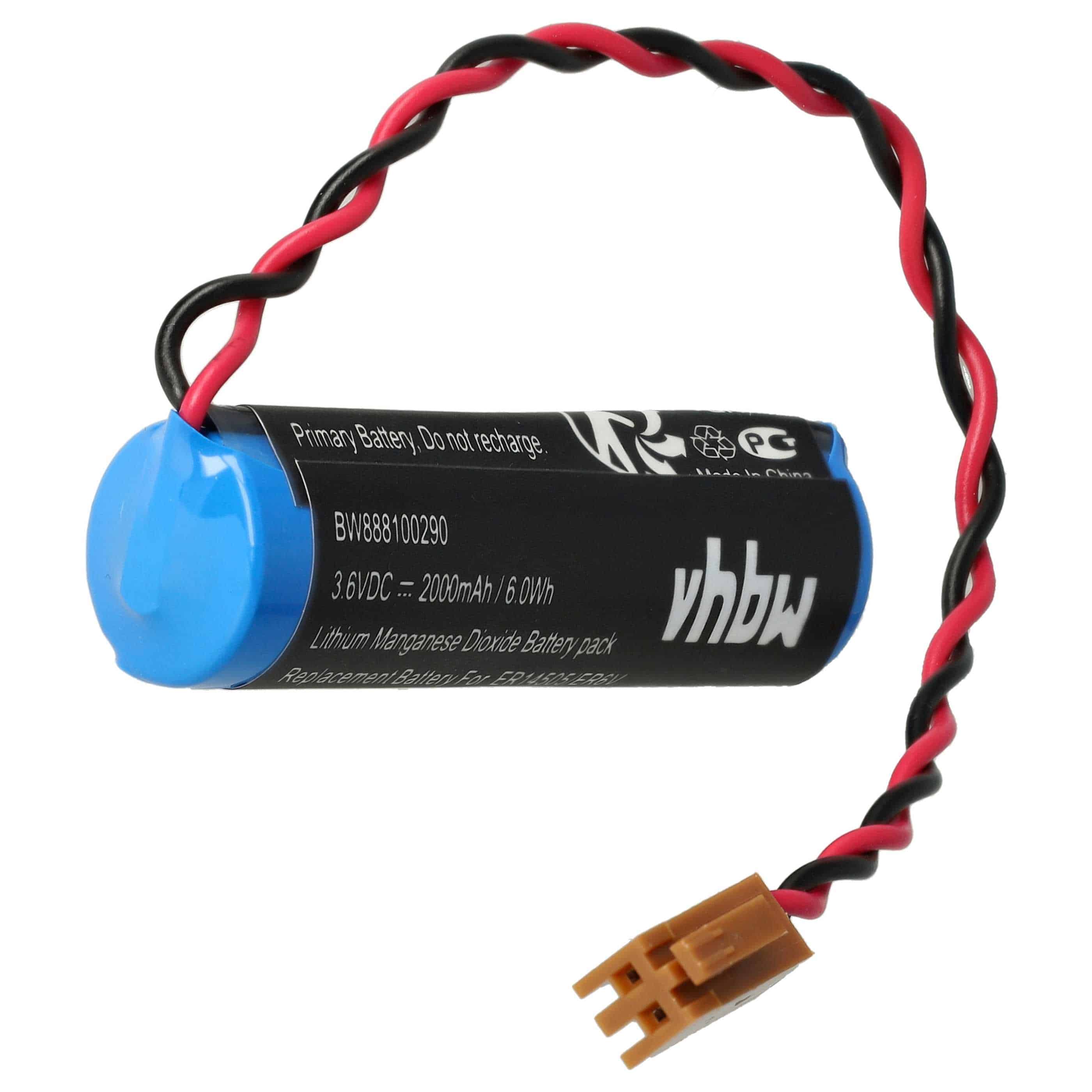 Bateria do PLC programowalnego sterownika zamiennik Toshiba ER6V, JAE2P - 2000 mAh 3,6 V Li-MnO2