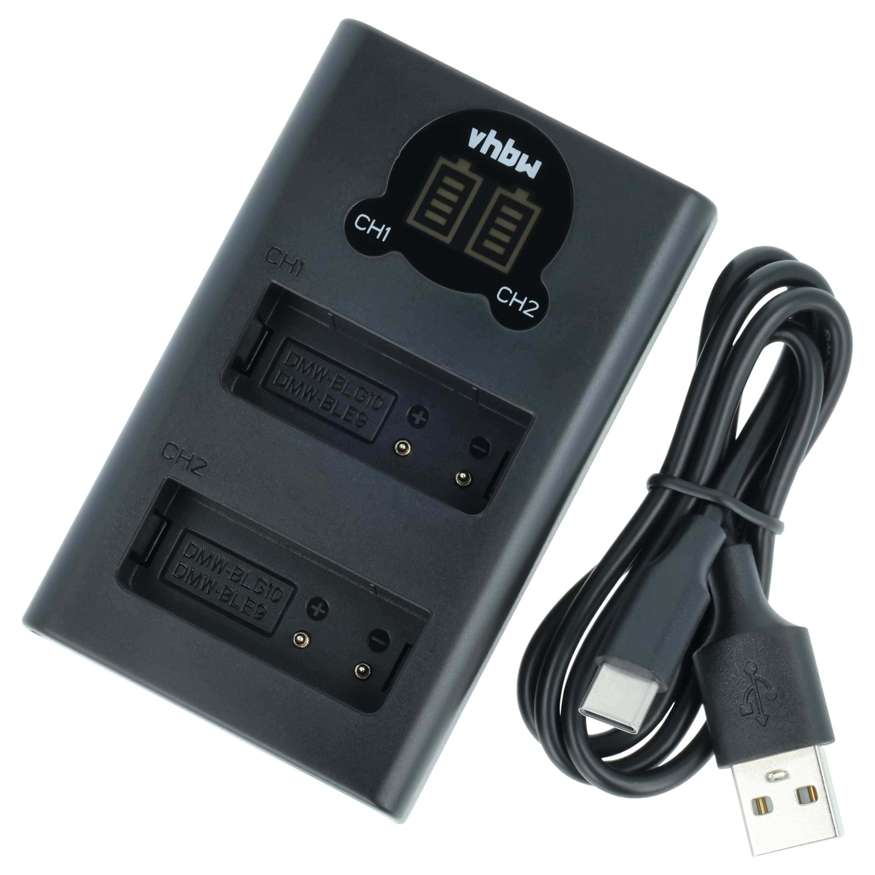 Battery Charger USB-C + Cable USB-C suitable for Leica, Panasonic Lumix Digital Camera etc.