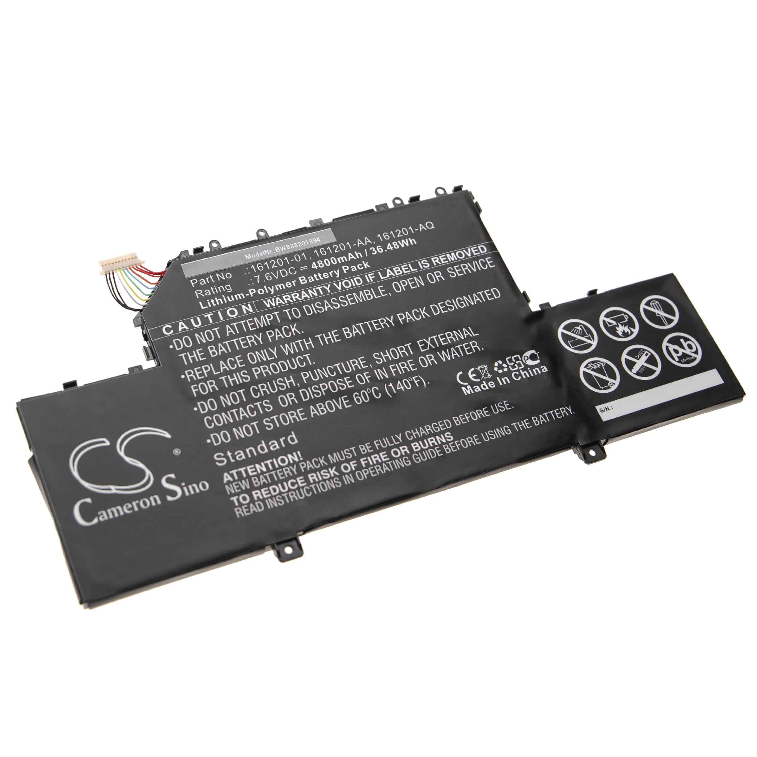 Akumulator do laptopa zamiennik Xiaomi 161201-01, 161201-AA, 161201-AQ - 4800 mAh 7,6 V LiPo, czarny