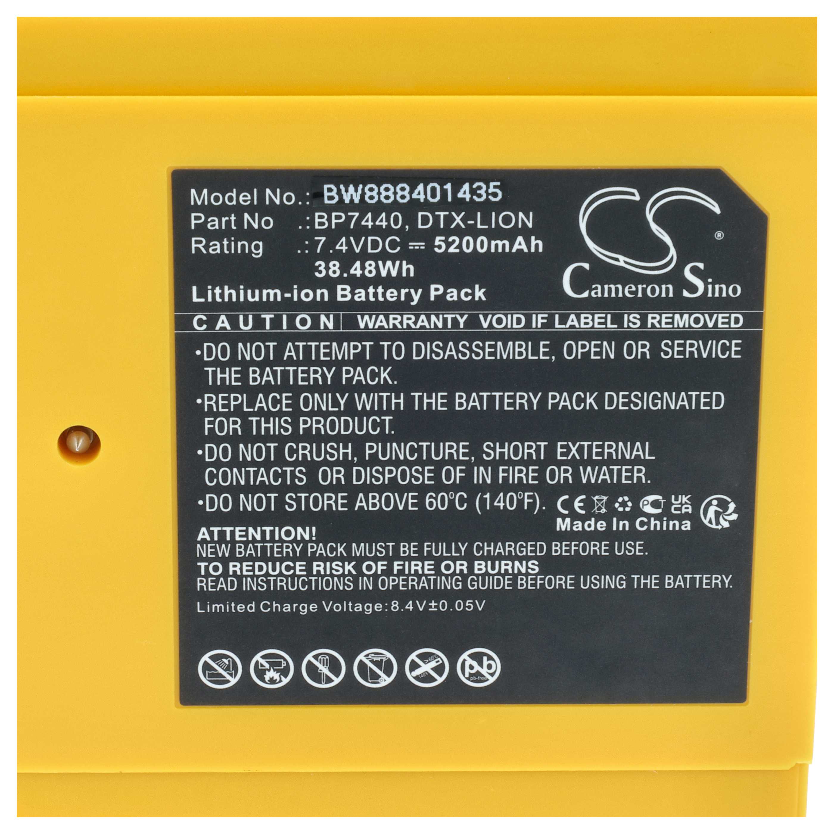 Messtechnik-Akku als Ersatz für Fluke DTX-LION, BP7440 für Fluke - 5200mAh 7,4V Li-Ion