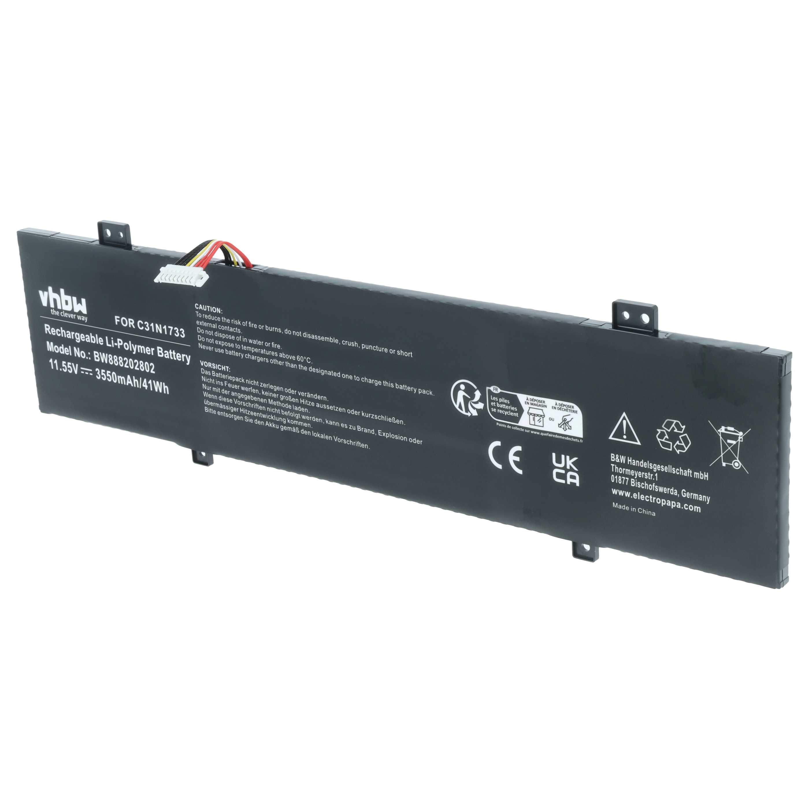 Akumulator do laptopa zamiennik Asus 0B200-02970000, C31N1733 - 3550 mAh 11,55 V LiPo
