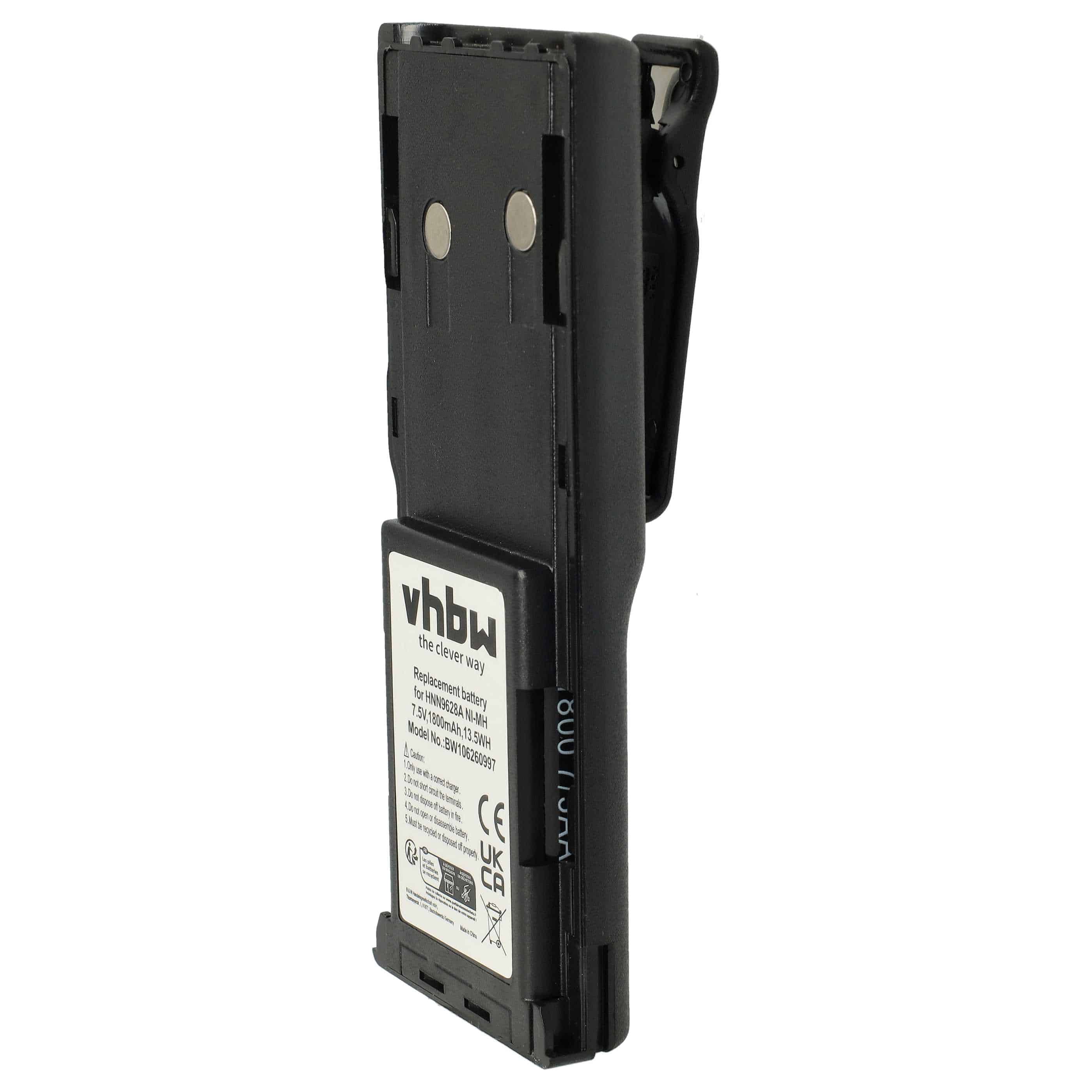 Akku als Ersatz für Motorola HNN8133C, HNN8308A, HNN9628 für Funkgerät - 1800mAh 7,5V NiMH + Gürtelclip