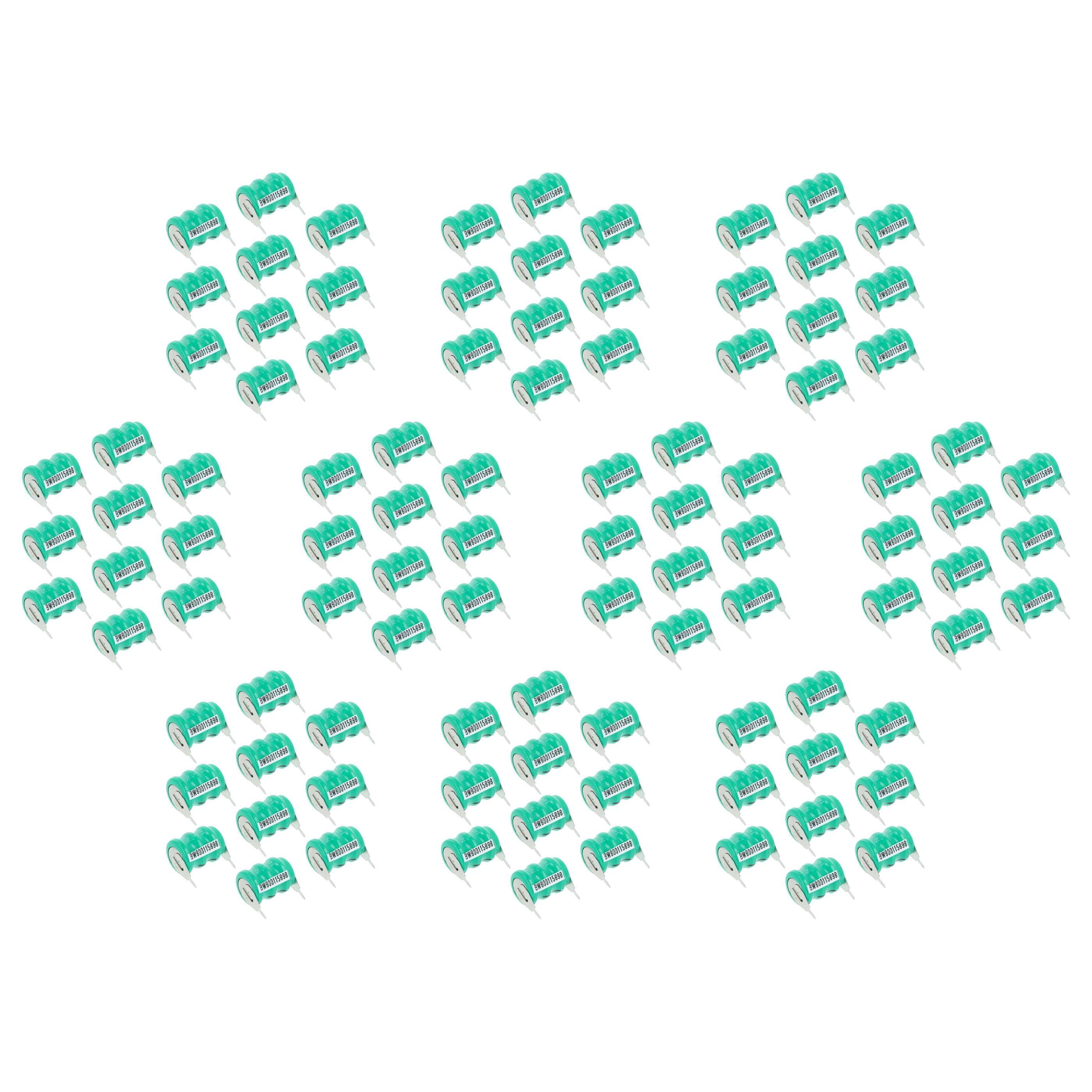 100x Button Cell Battery Type V40H 2 Pins for Model Building Solar Lamps etc. - 40 mAh 3.6 V NiMH