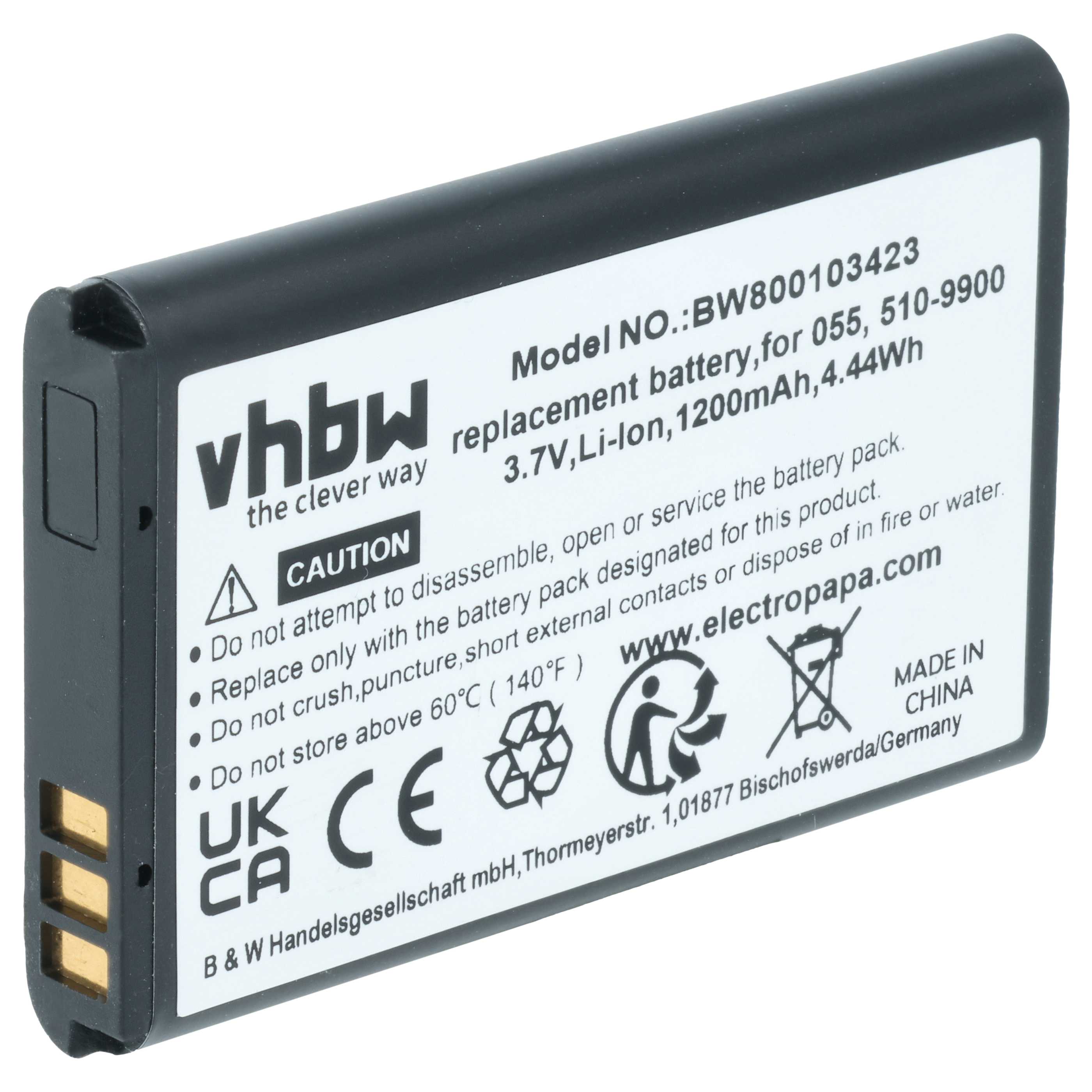 Videocamera Battery replaces Liquid Image 510-9900, 055 - 1200 mAh 3.7 V Li-Ion