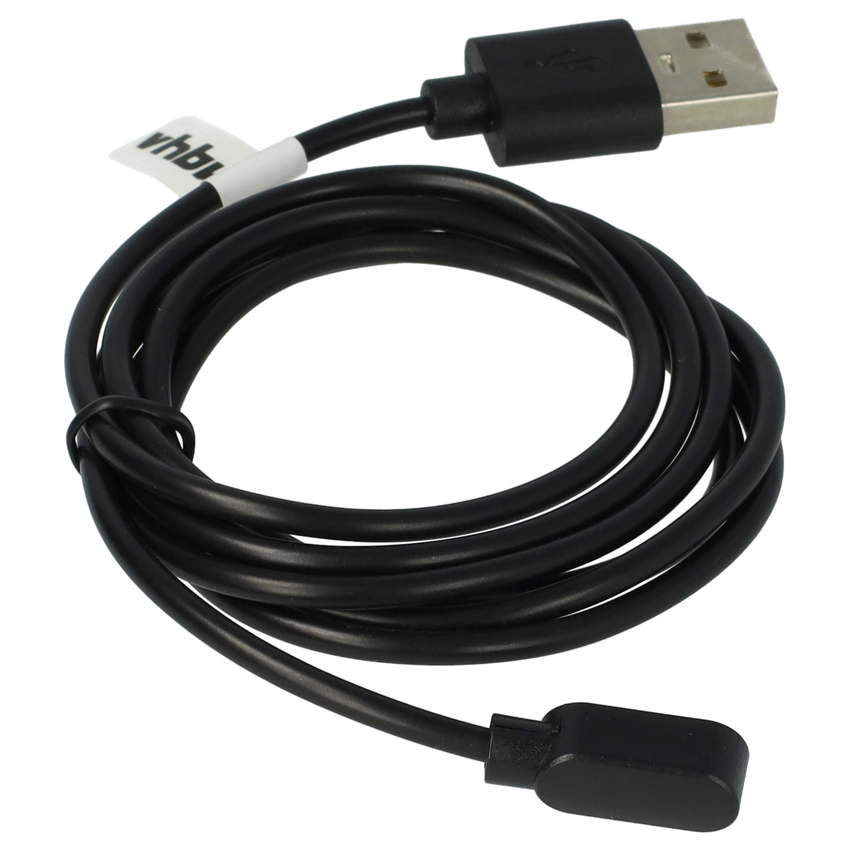 Cable de carga USB para smartwatch Mobvoi TicWatch GTH - negro 120 cm