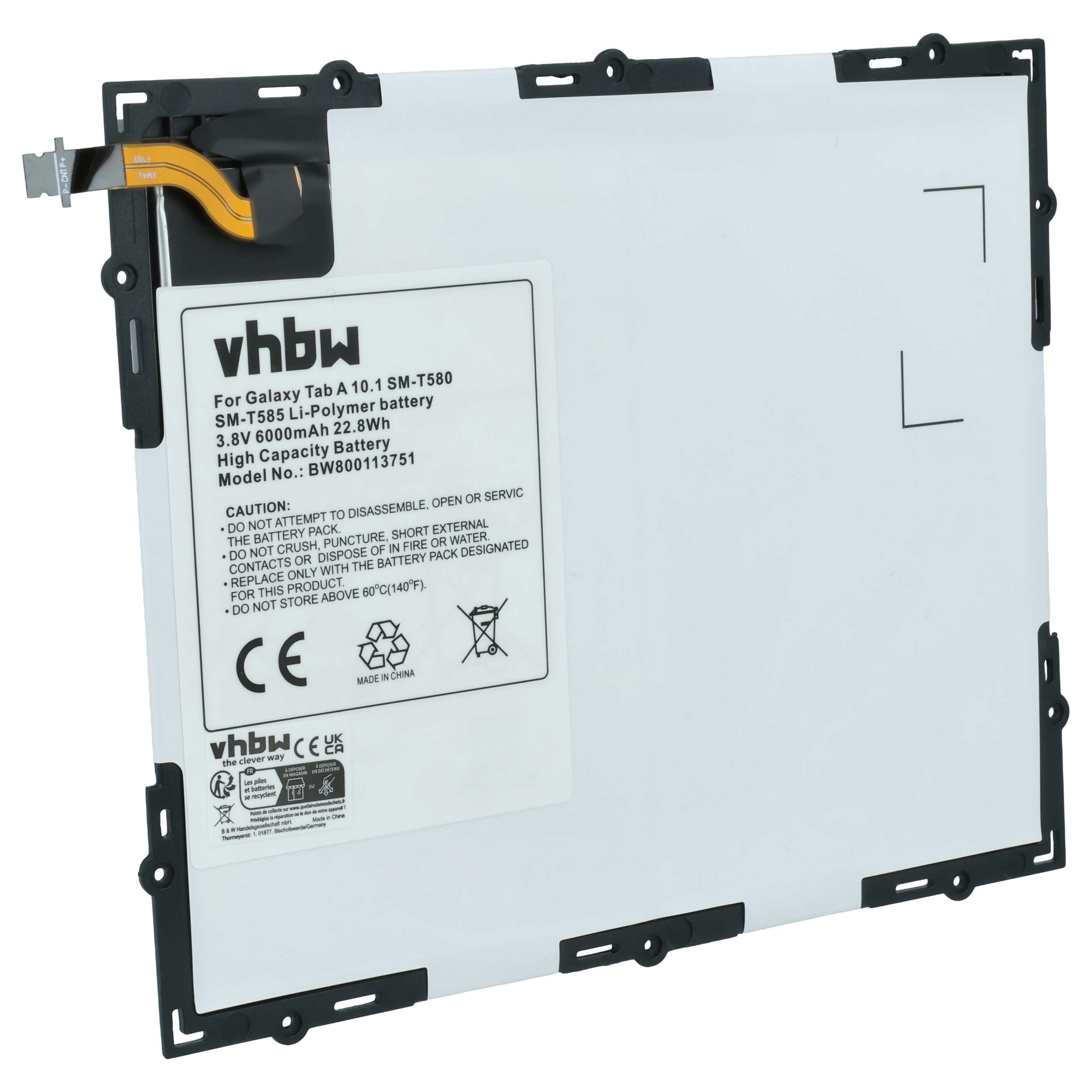 Batteria per tablet sostituisce Samsung GH43-04628A, EB-BT585ABE, EB-BT585ABA - 6000mAh 3,8V Li-Poly