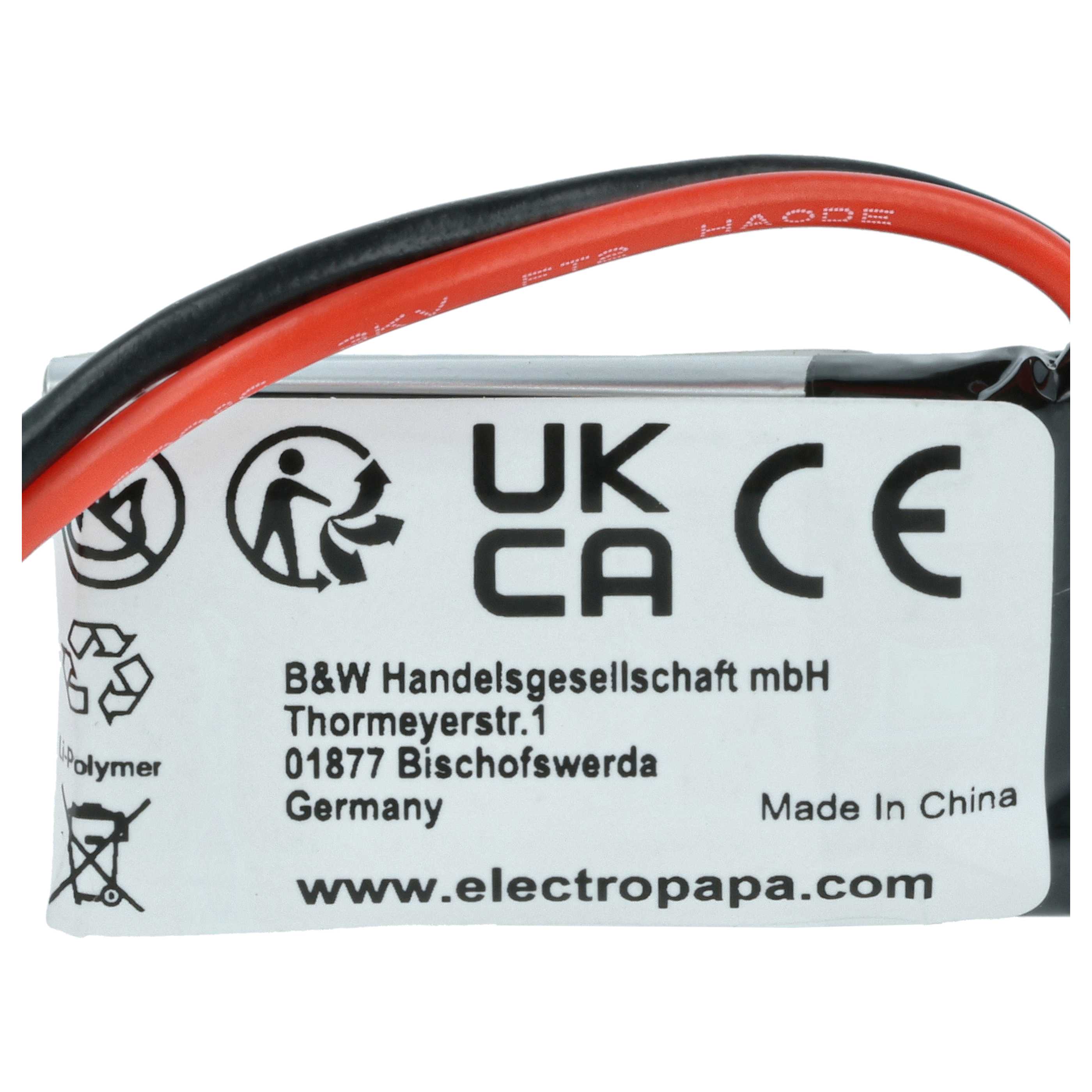 Batterie remplace Carrera 370410147 modèle radio-télécommandé - 650mAh 3,7V Li-polymère, JST BEC